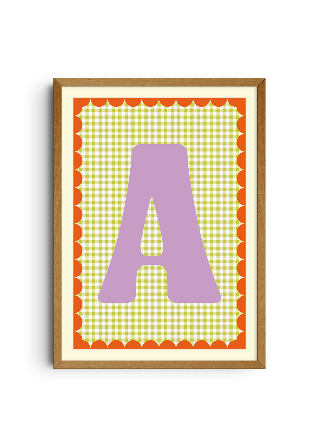 Letterposter Gingham groen