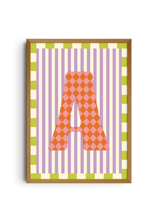 Letterposter Lila streep