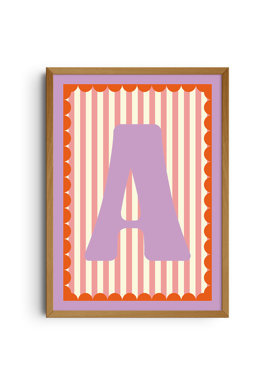 Letterposter Roze streep