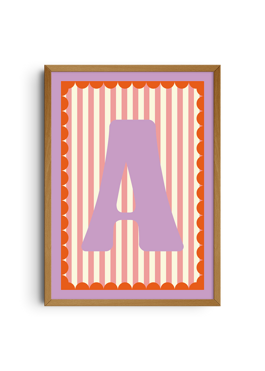 Letterposter Roze streep