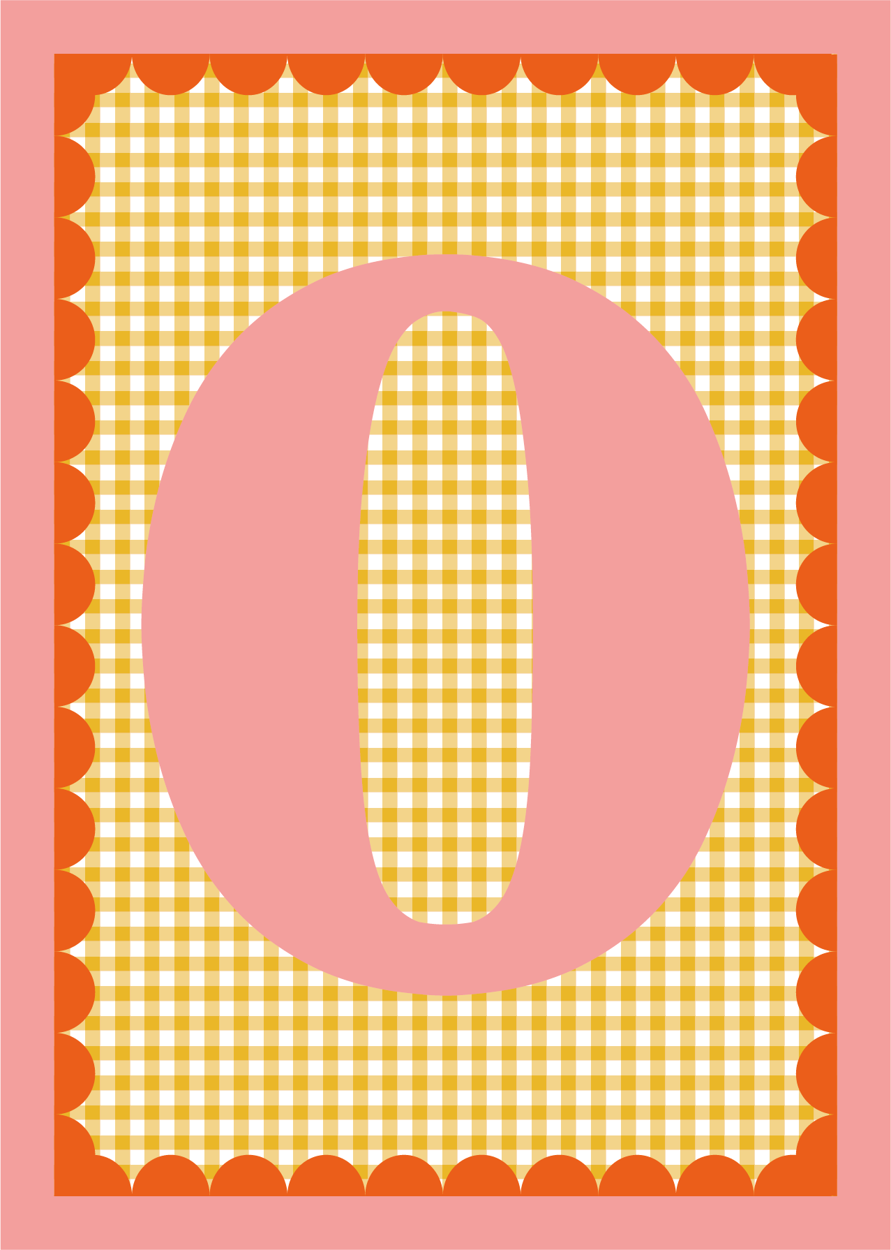 Letterposter Gingham geel