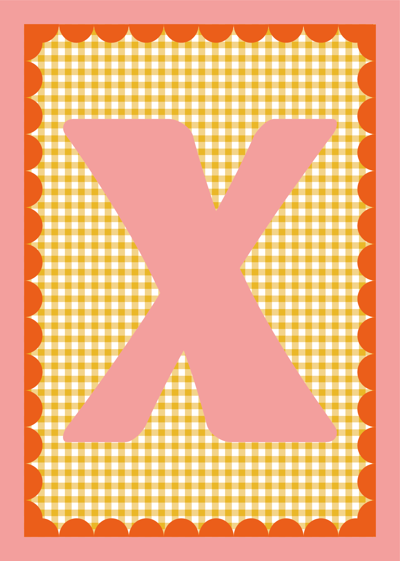 Letterposter Gingham geel