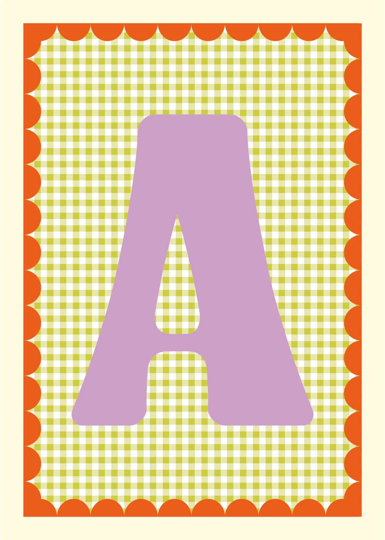 Letterposter Gingham groen