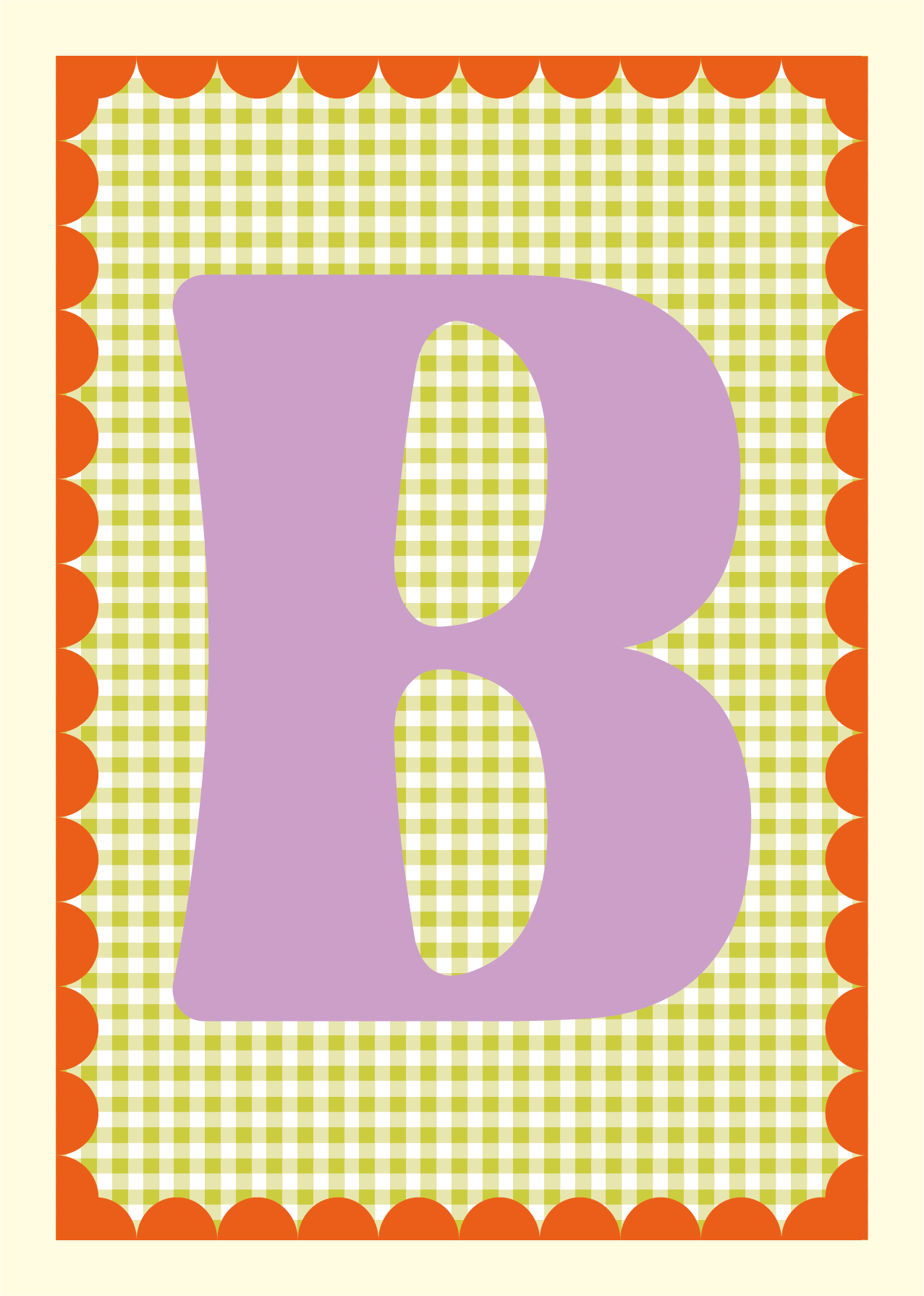 Letterposter Gingham groen