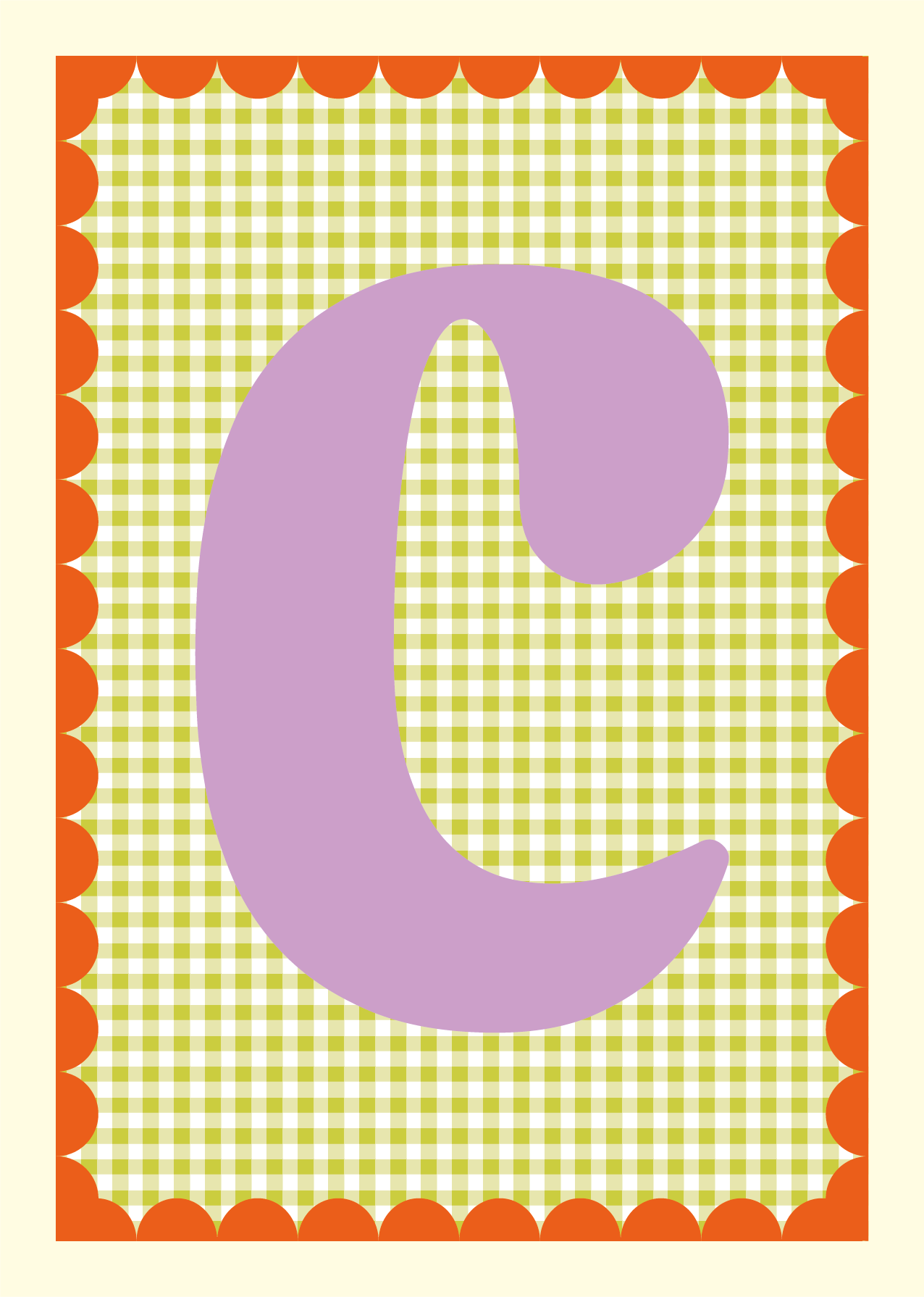 Letterposter Gingham groen