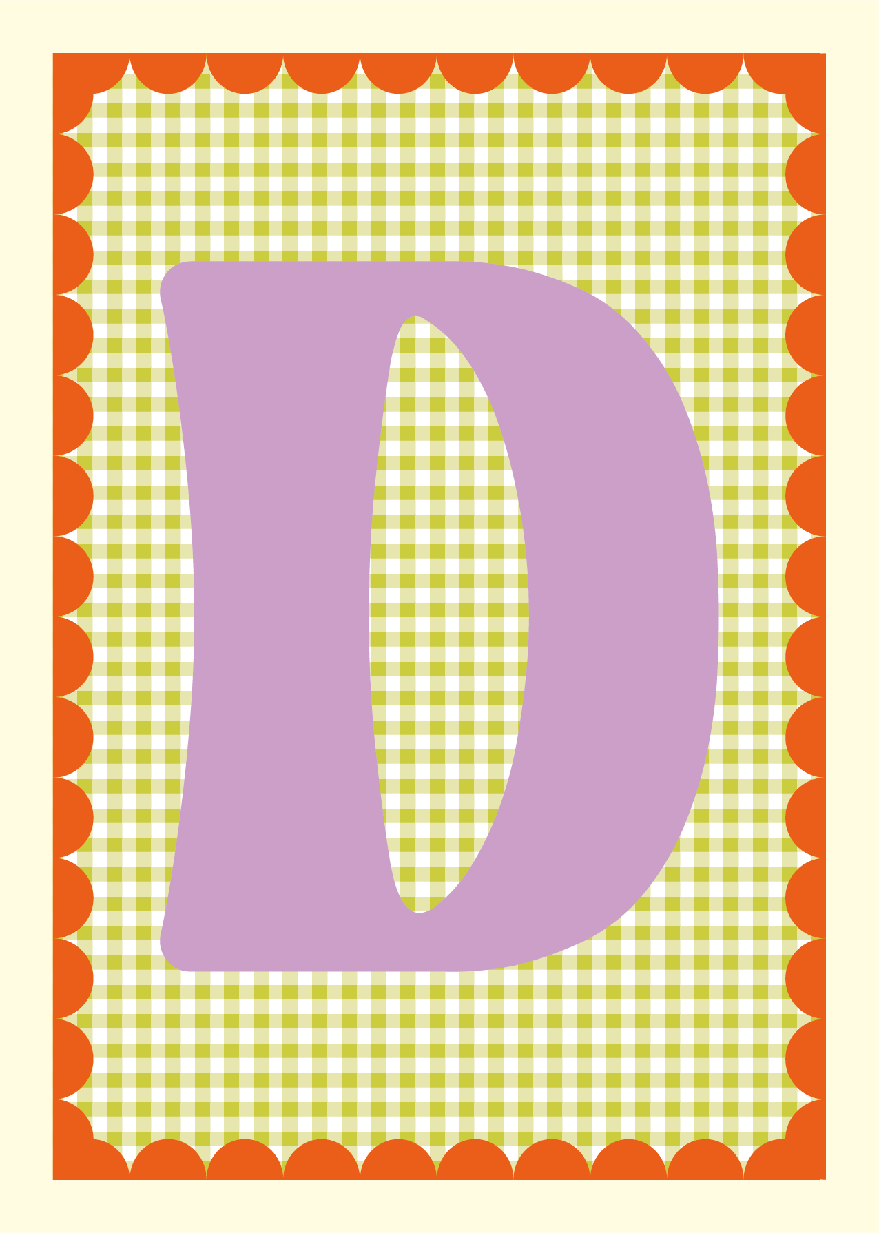 Letterposter Gingham groen
