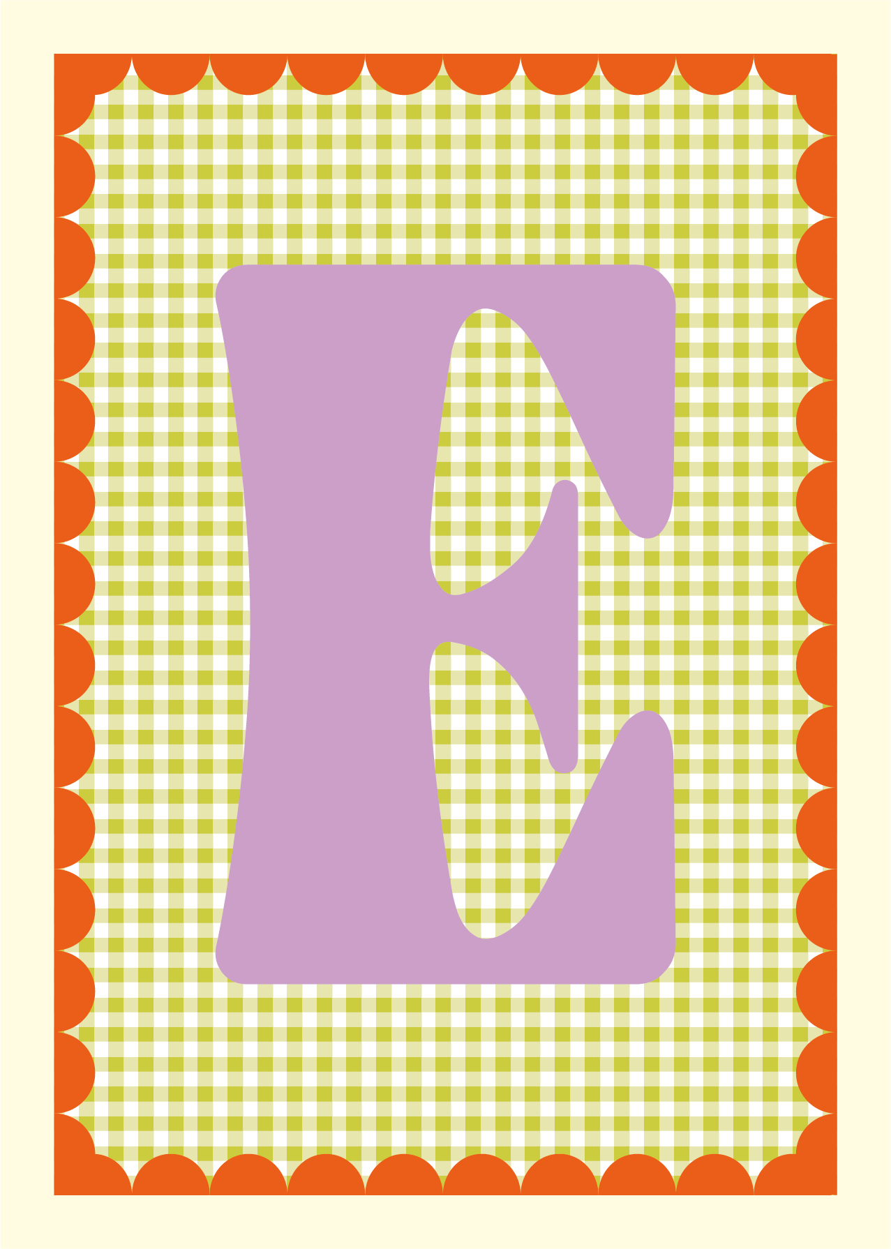 Letterposter Gingham groen