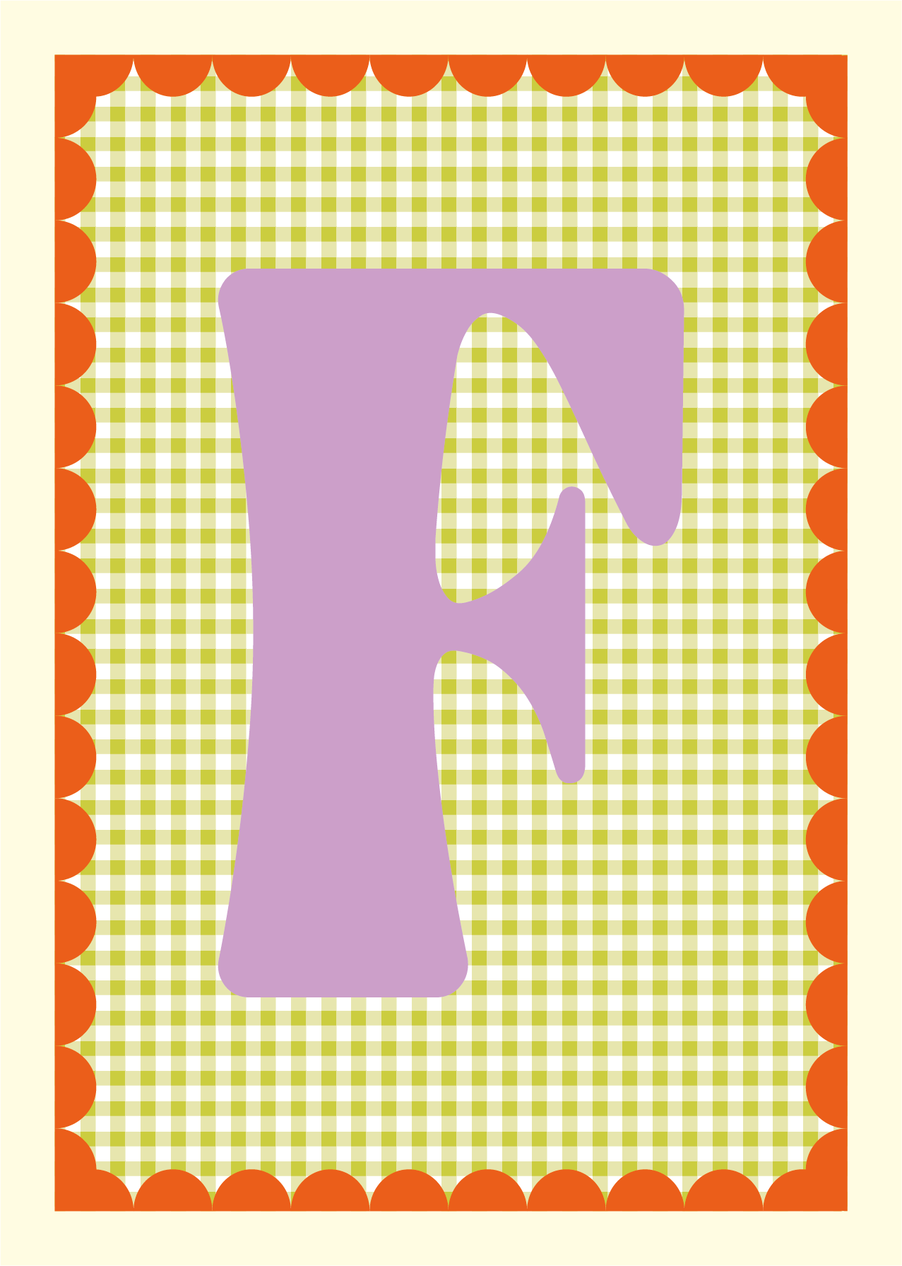 Letterposter Gingham groen