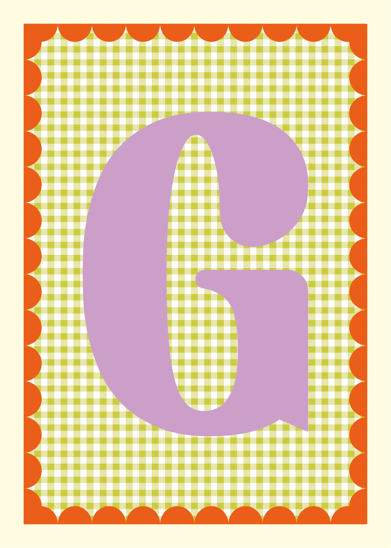 Letterposter Gingham groen
