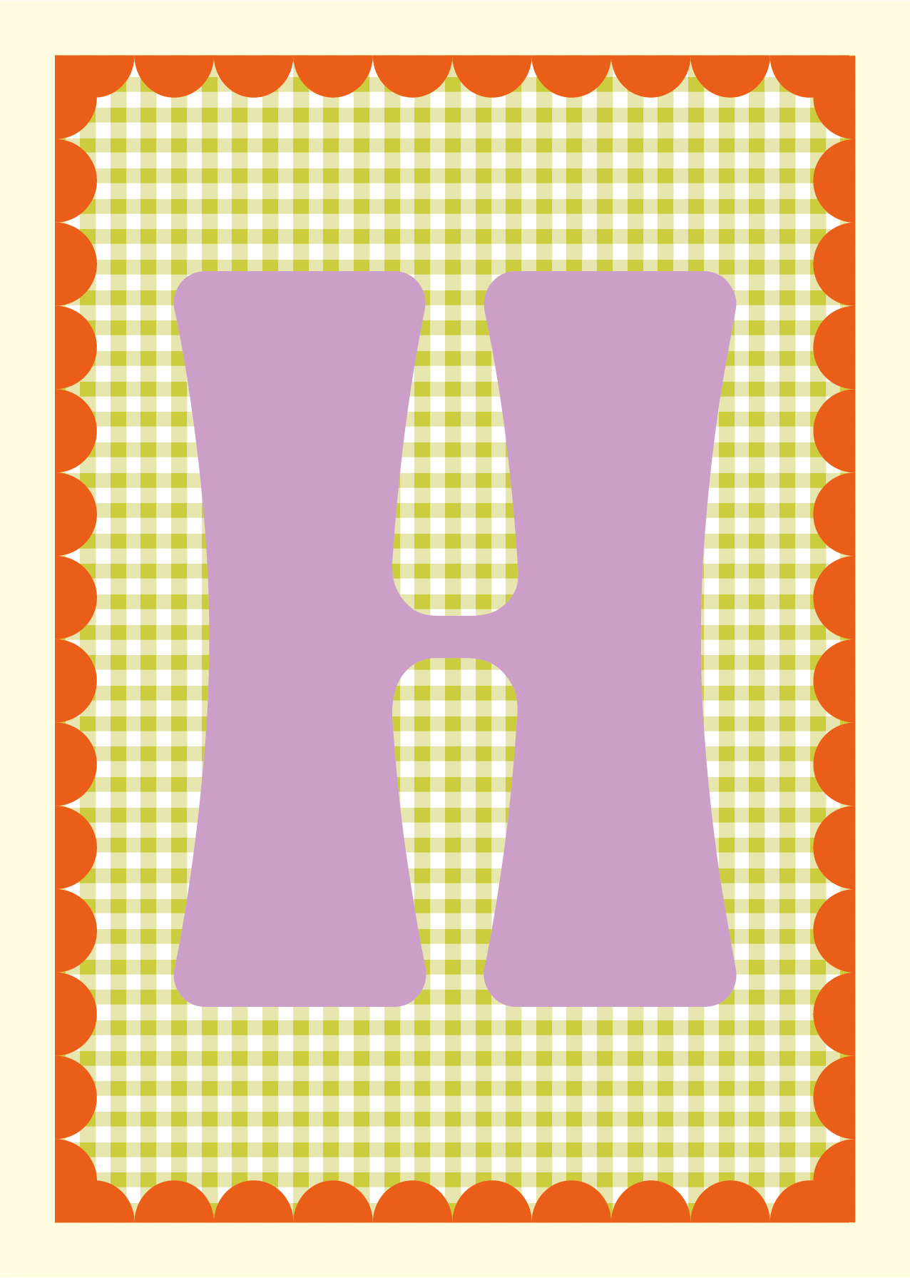 Letterposter Gingham groen