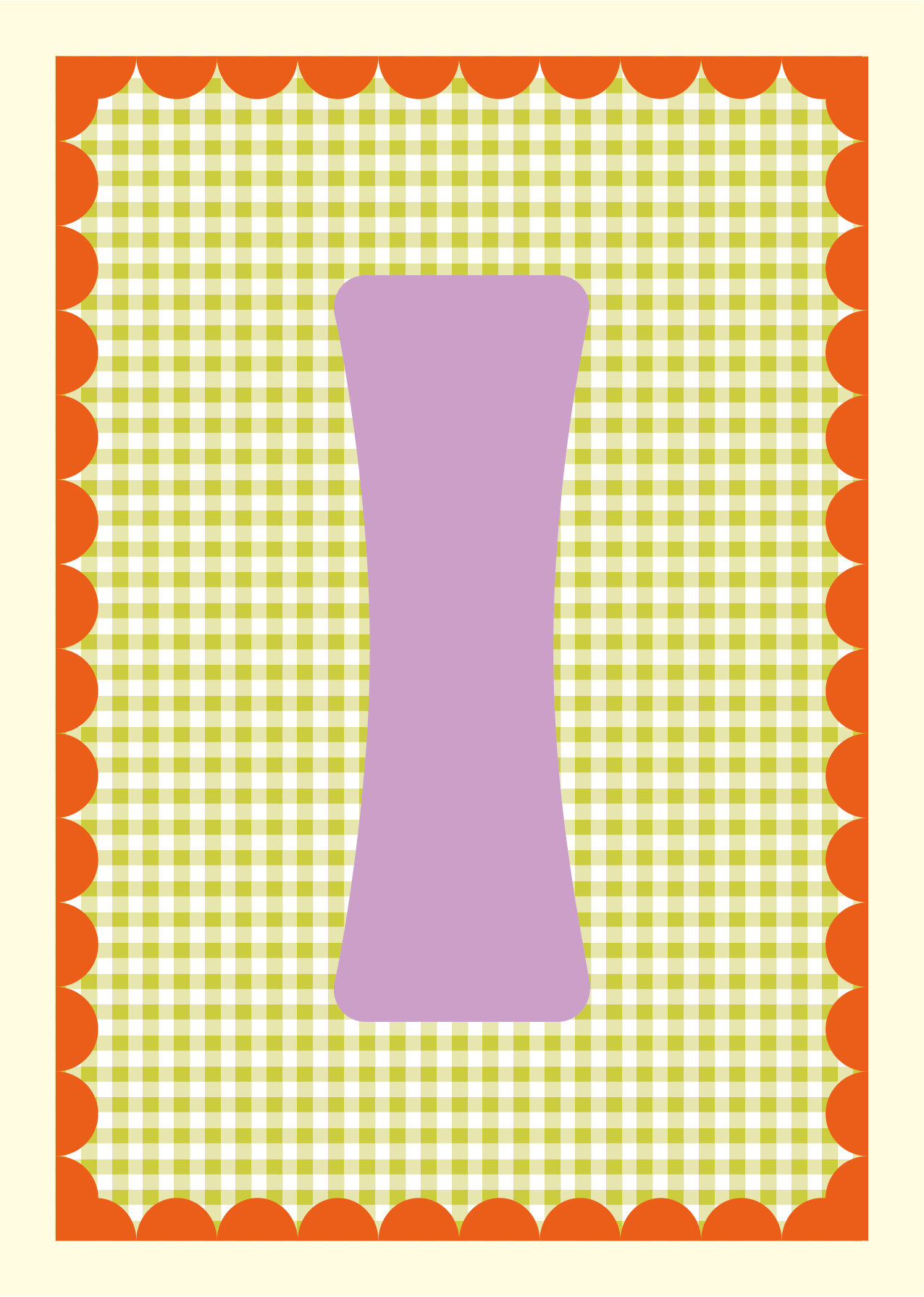 Letterposter Gingham groen