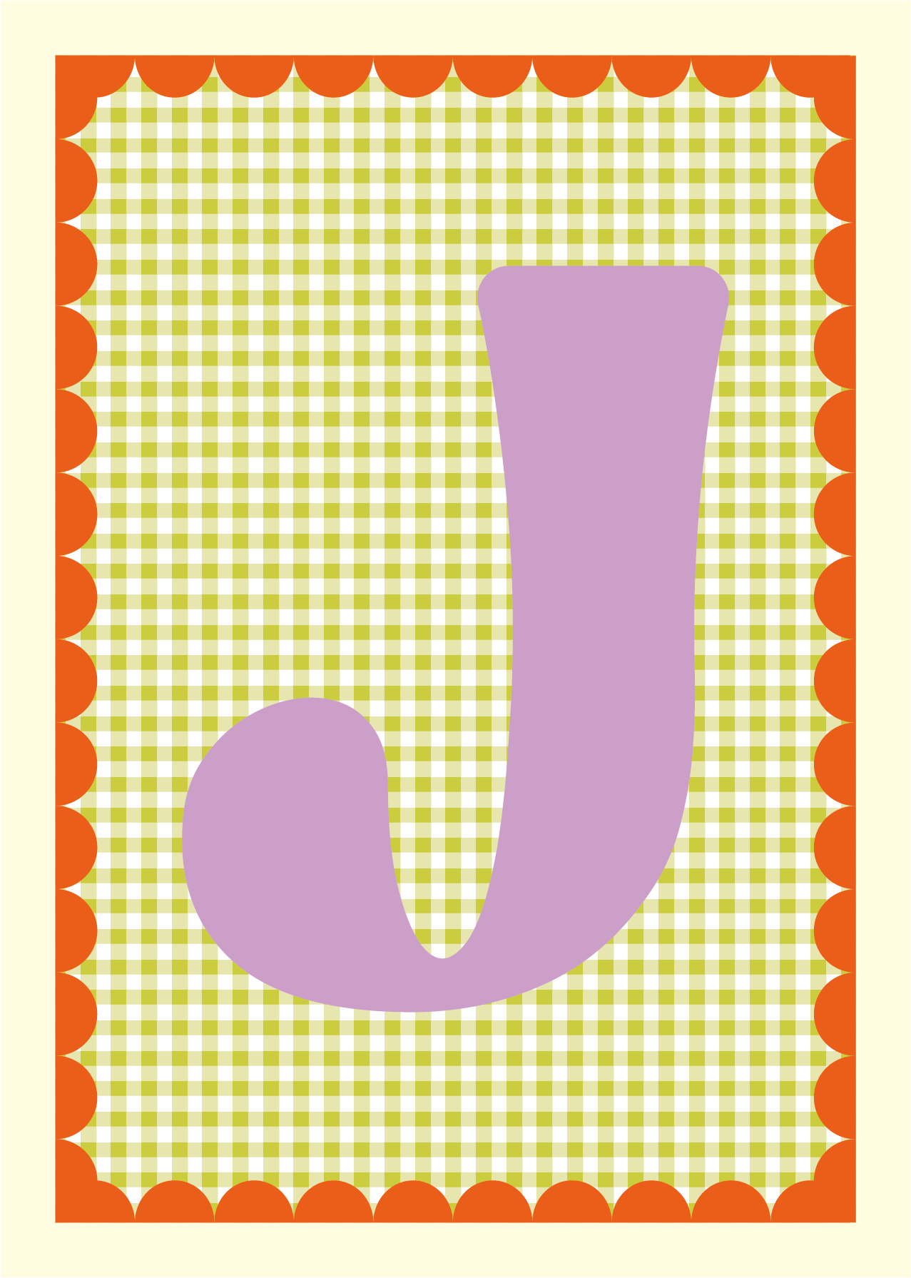 Letterposter Gingham groen