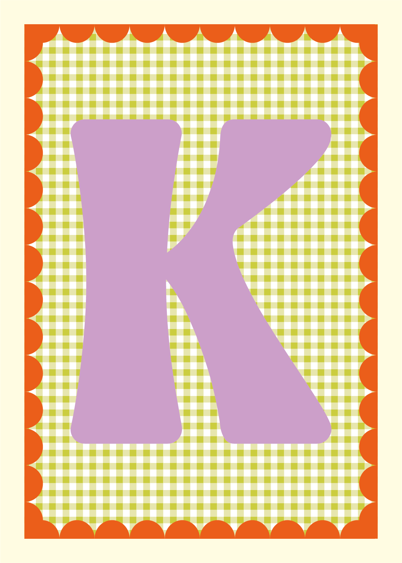 Letterposter Gingham groen