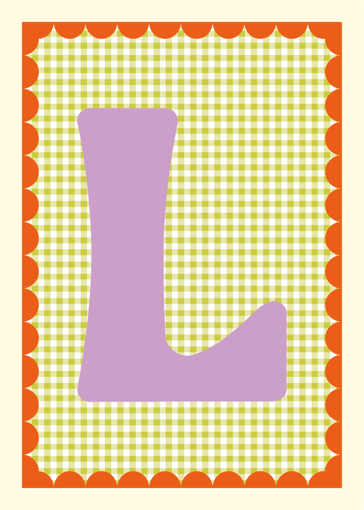 Letterposter Gingham groen