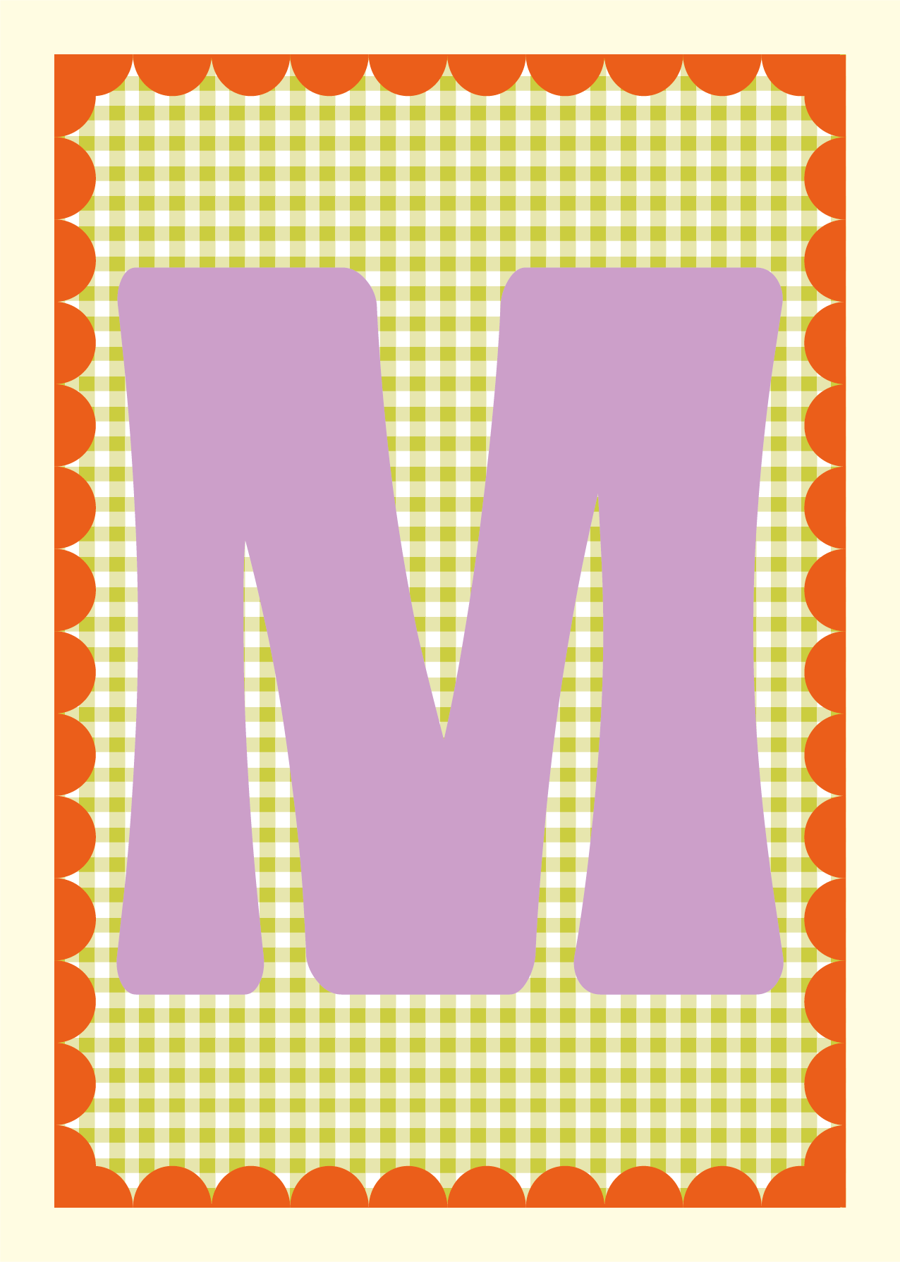 Letterposter Gingham groen