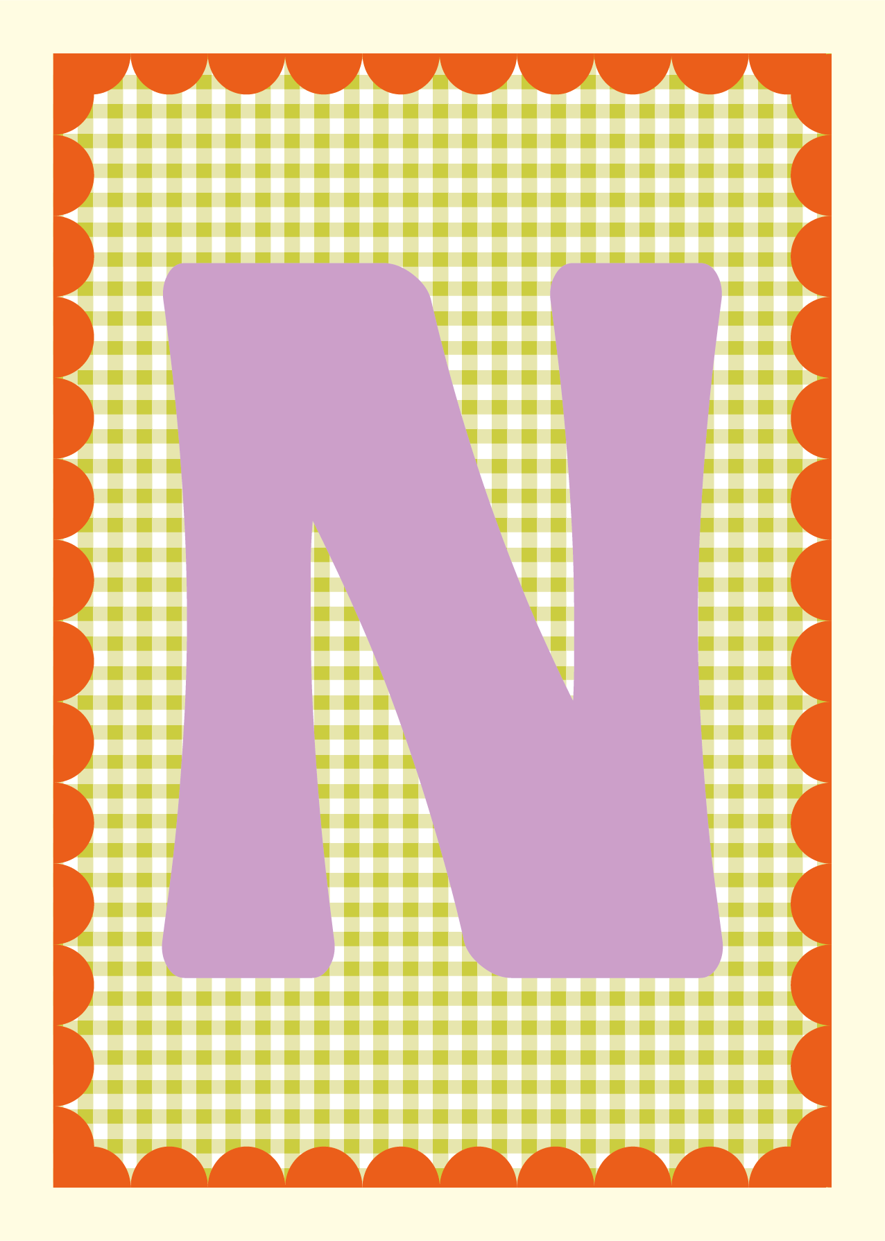 Letterposter Gingham groen