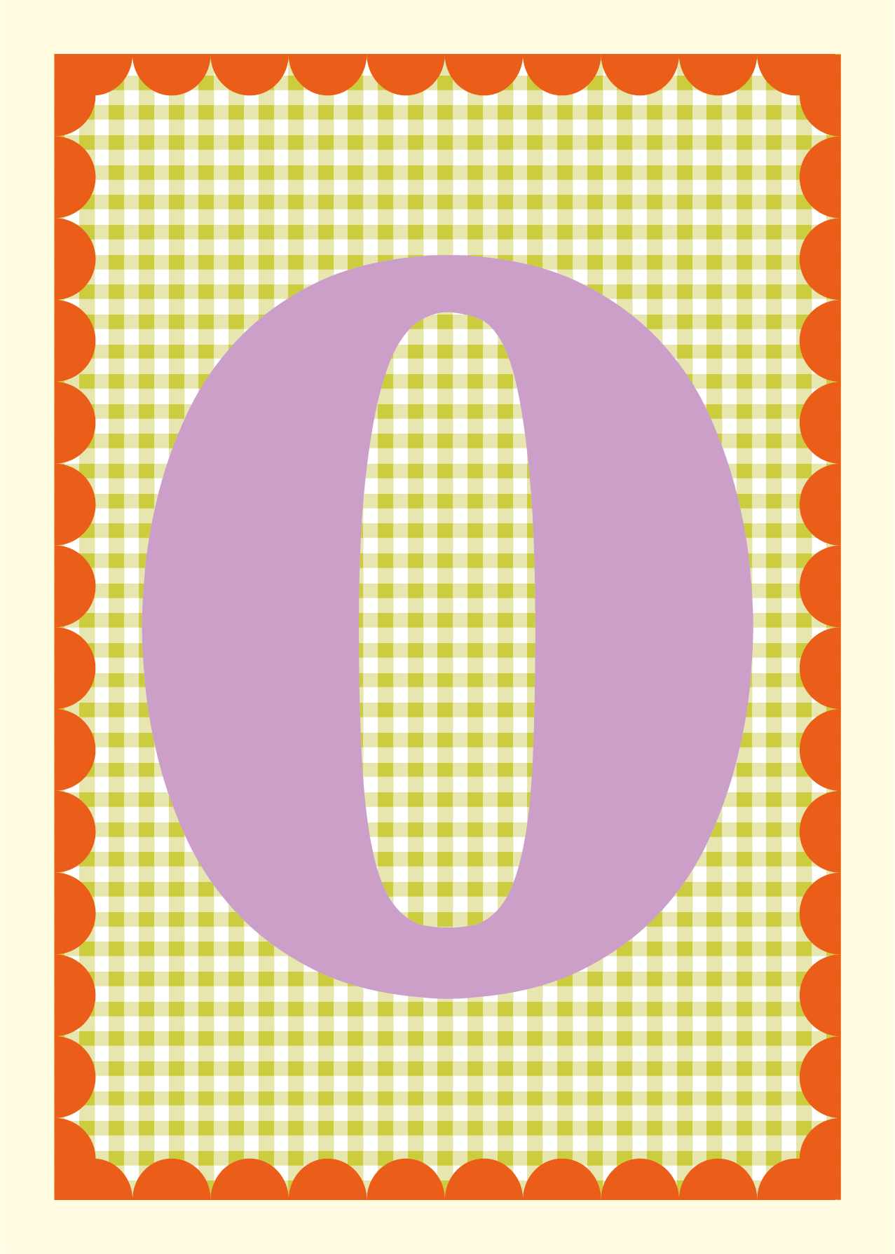 Letterposter Gingham groen