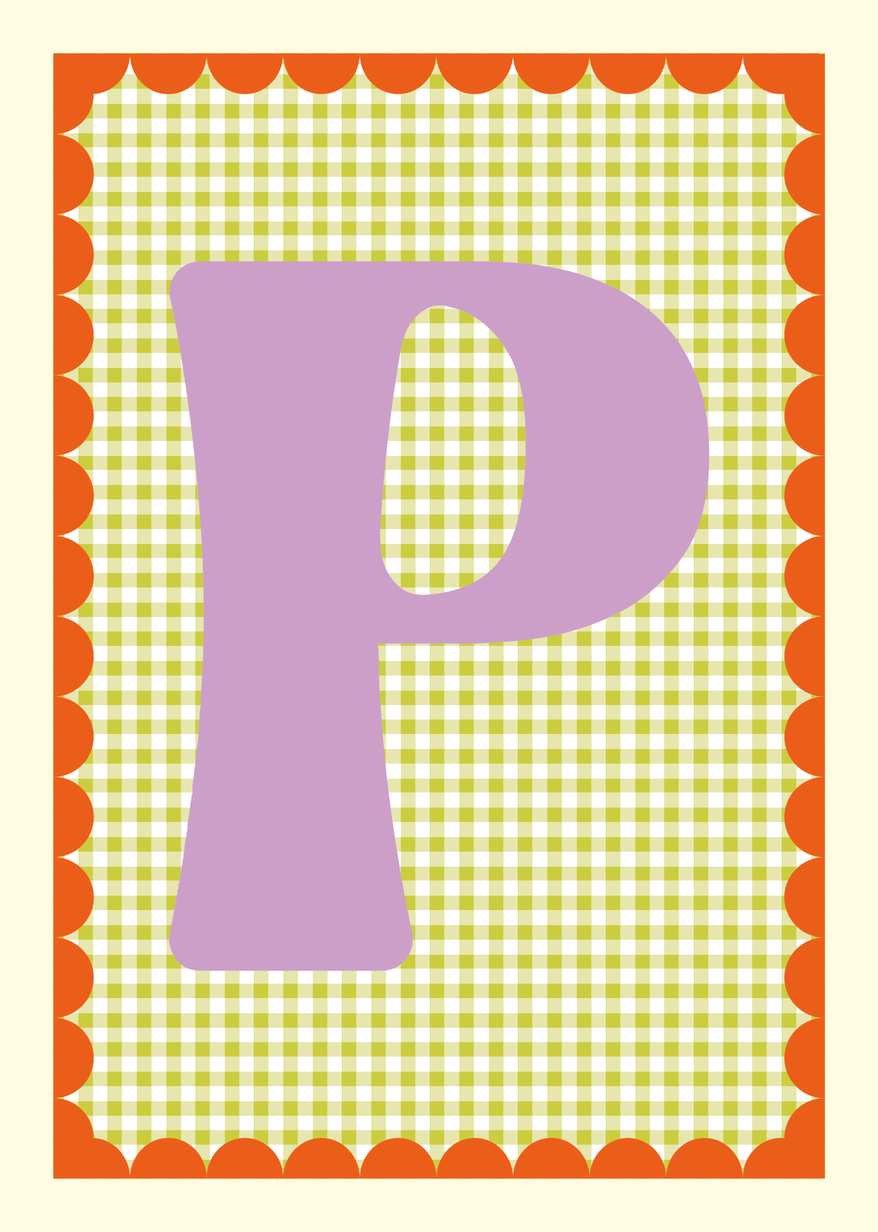 Letterposter Gingham groen