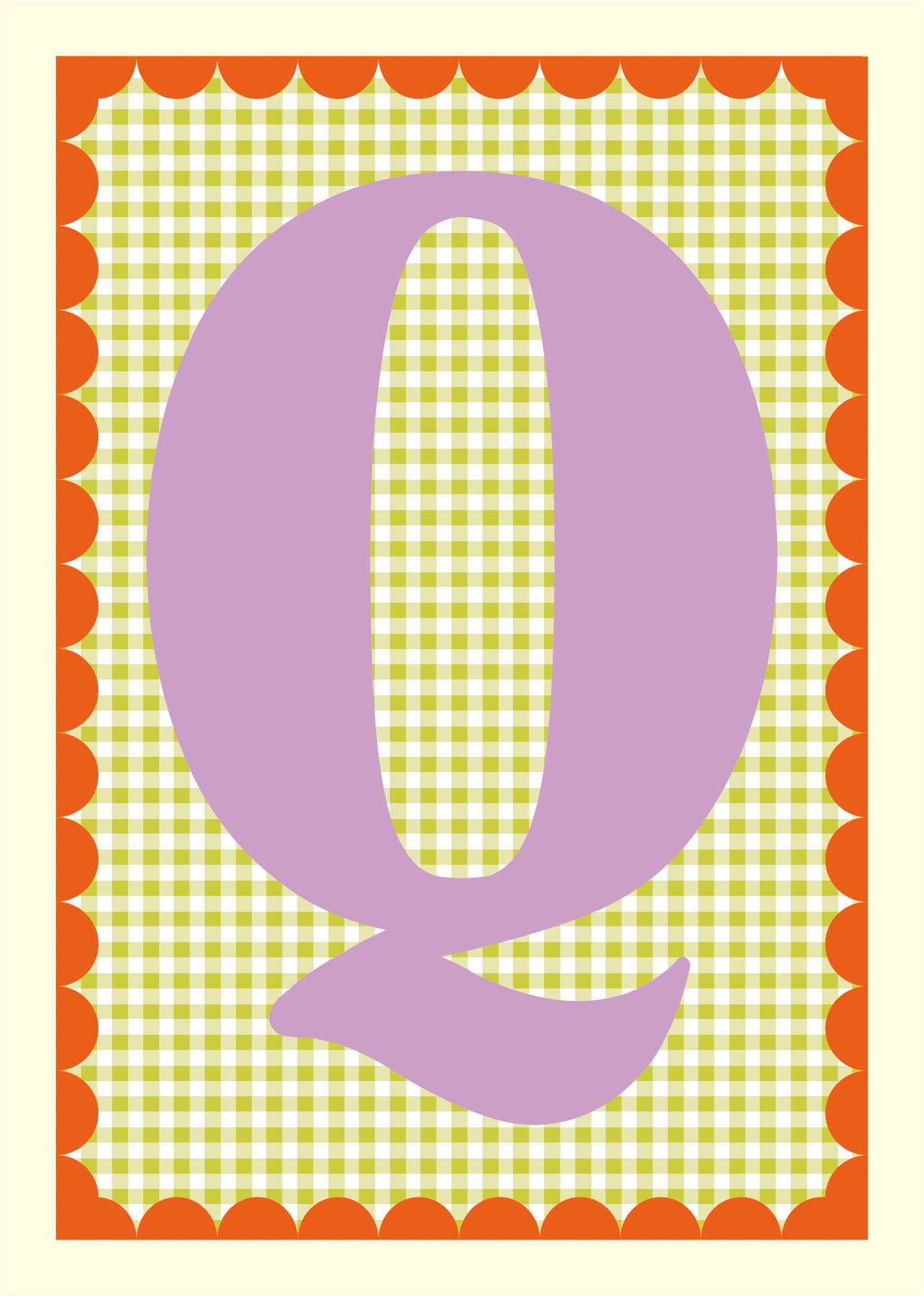 Letterposter Gingham groen