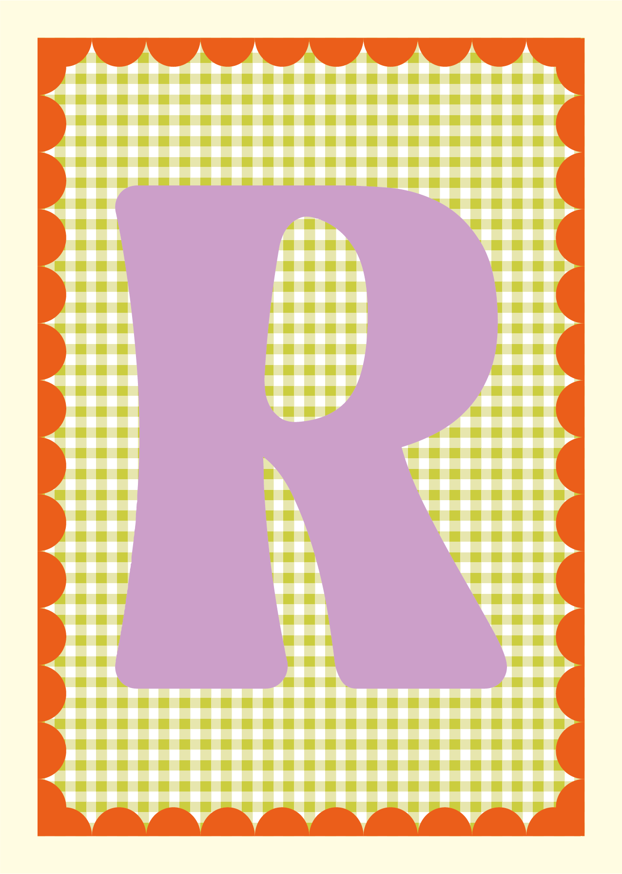 Letterposter Gingham groen
