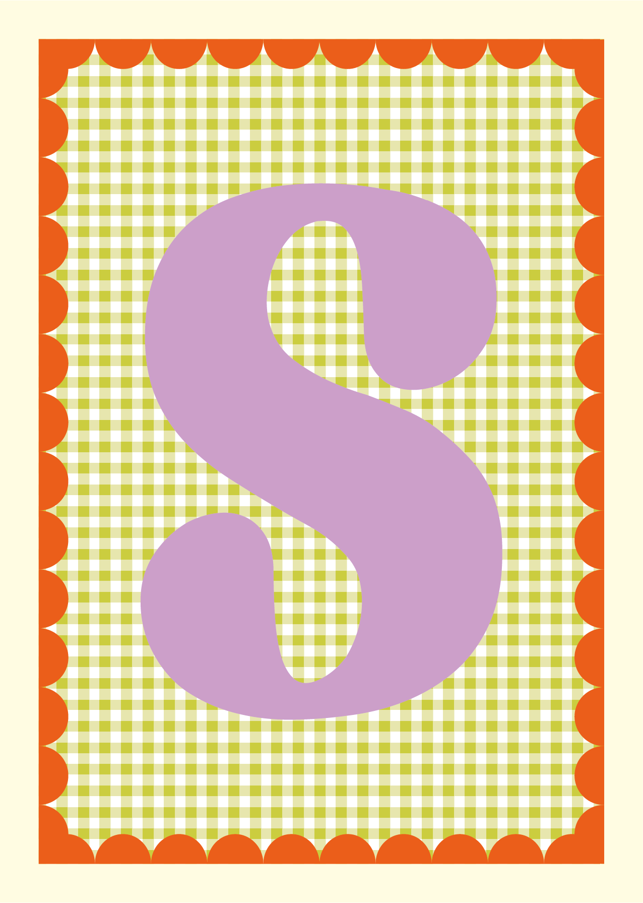Letterposter Gingham groen