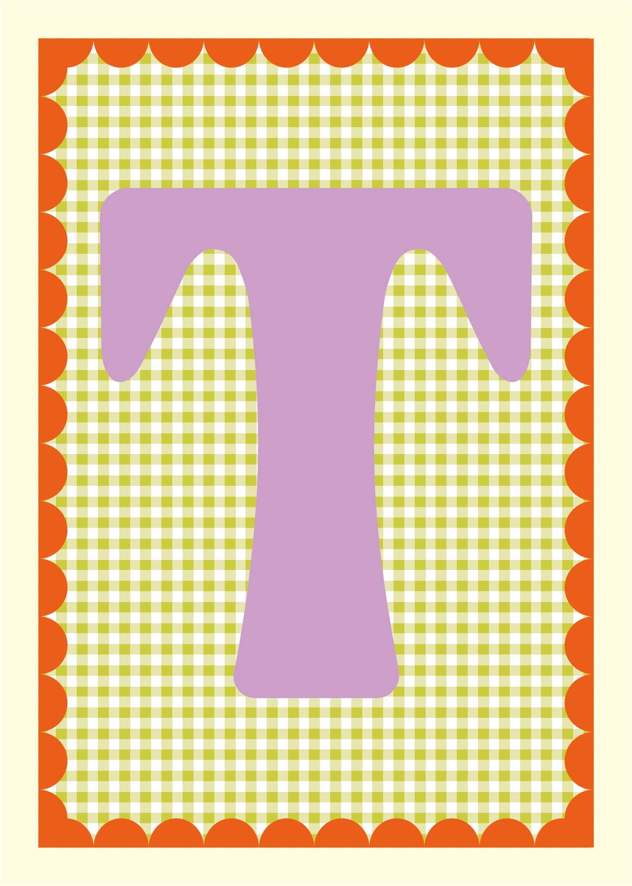 Letterposter Gingham groen