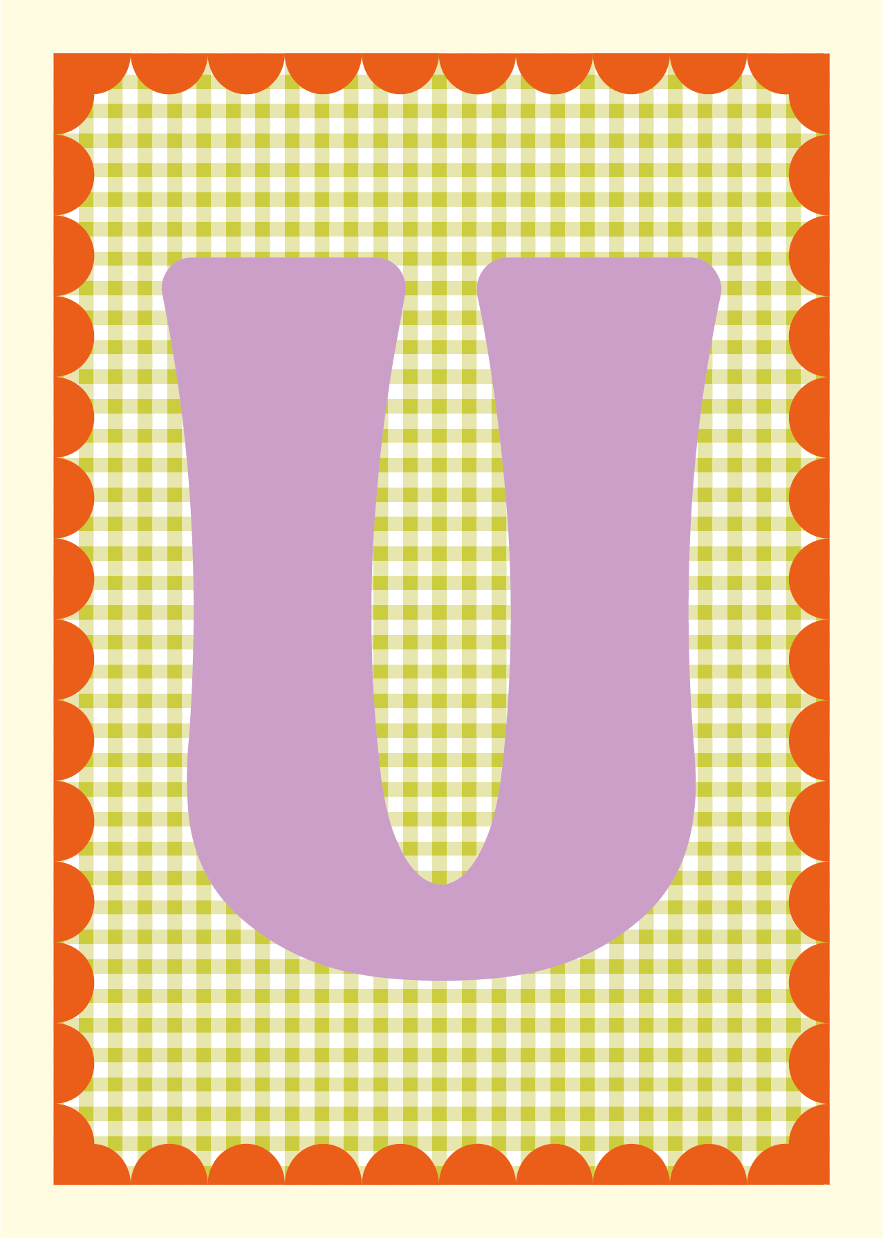 Letterposter Gingham groen