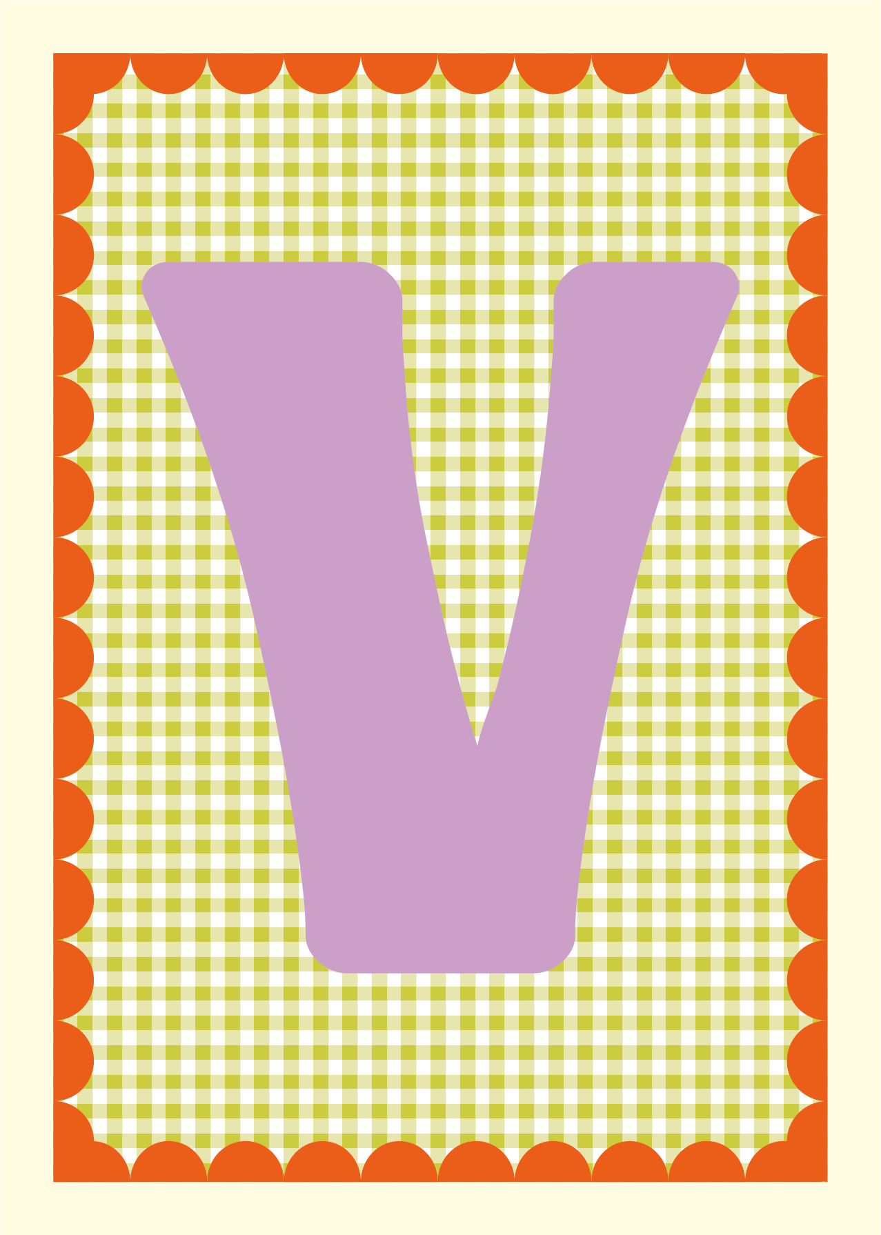 Letterposter Gingham groen