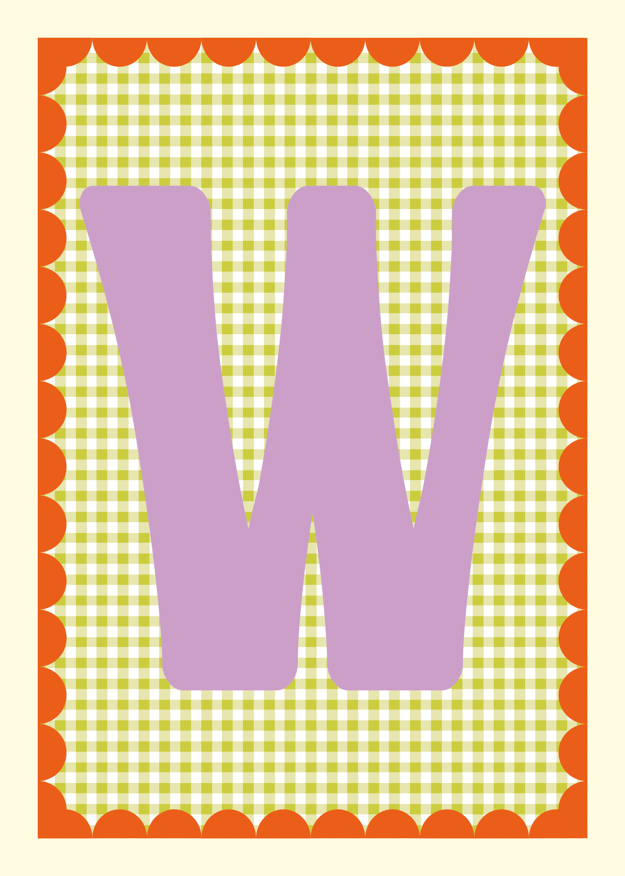 Letterposter Gingham groen