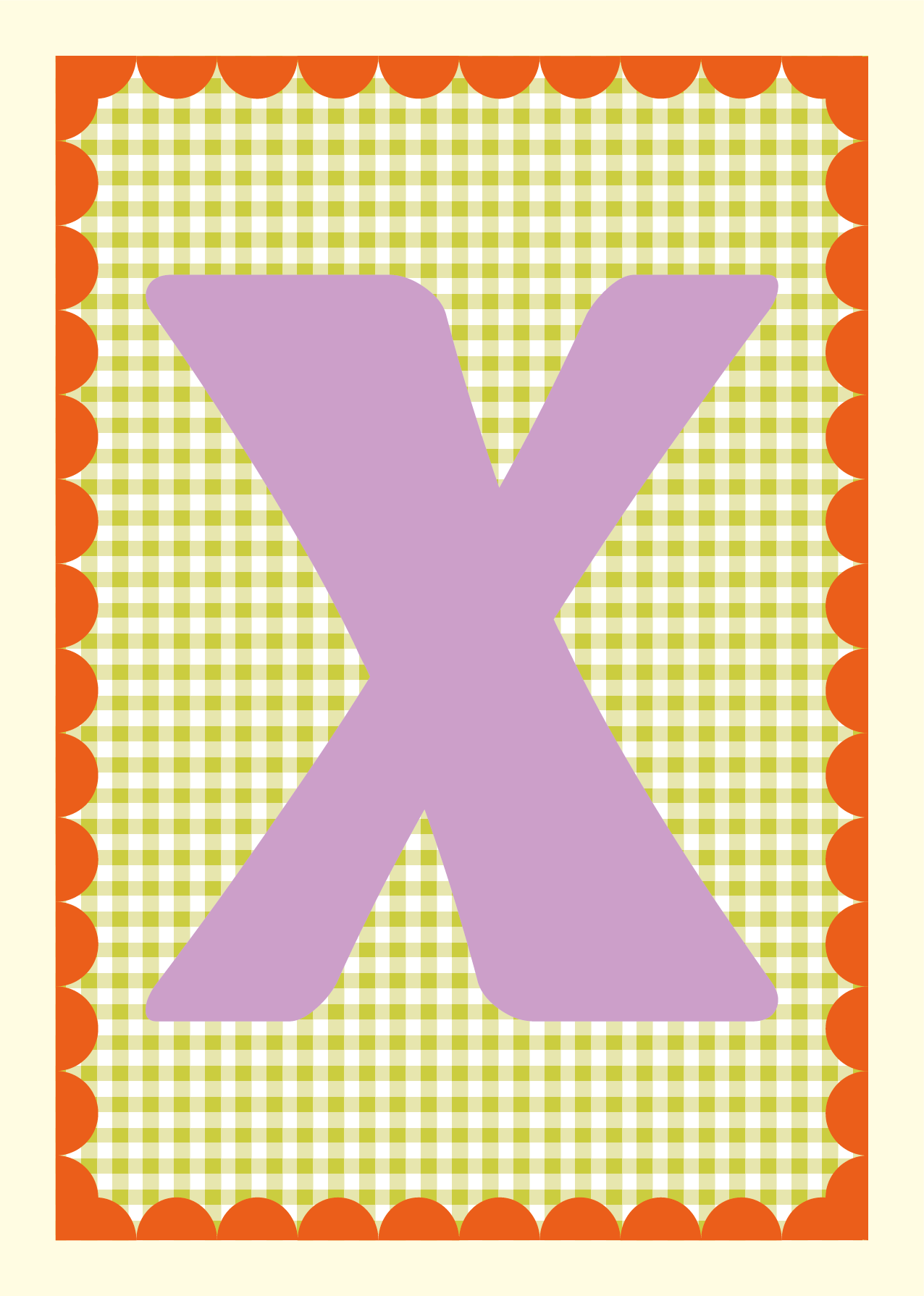 Letterposter Gingham groen