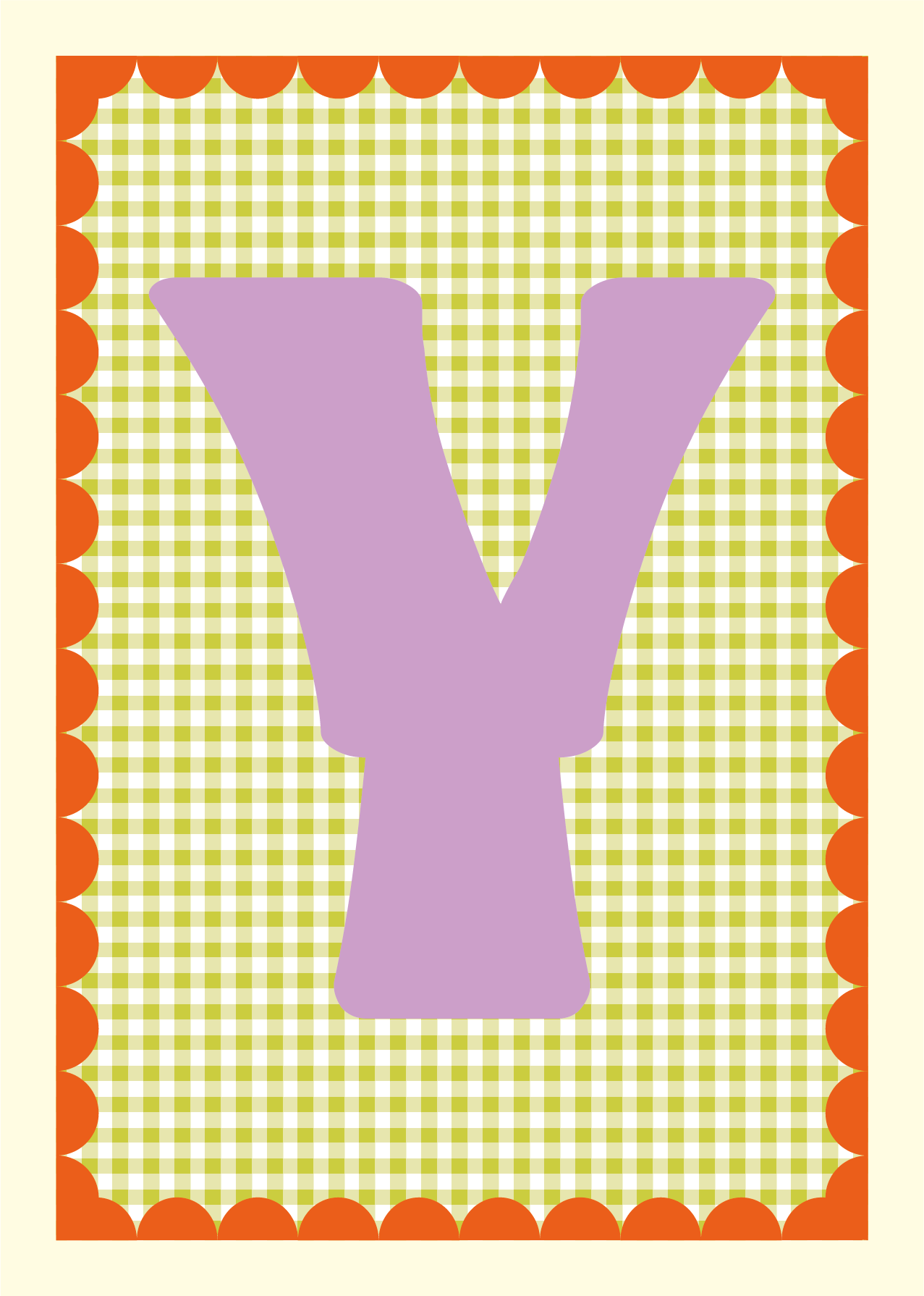 Letterposter Gingham groen