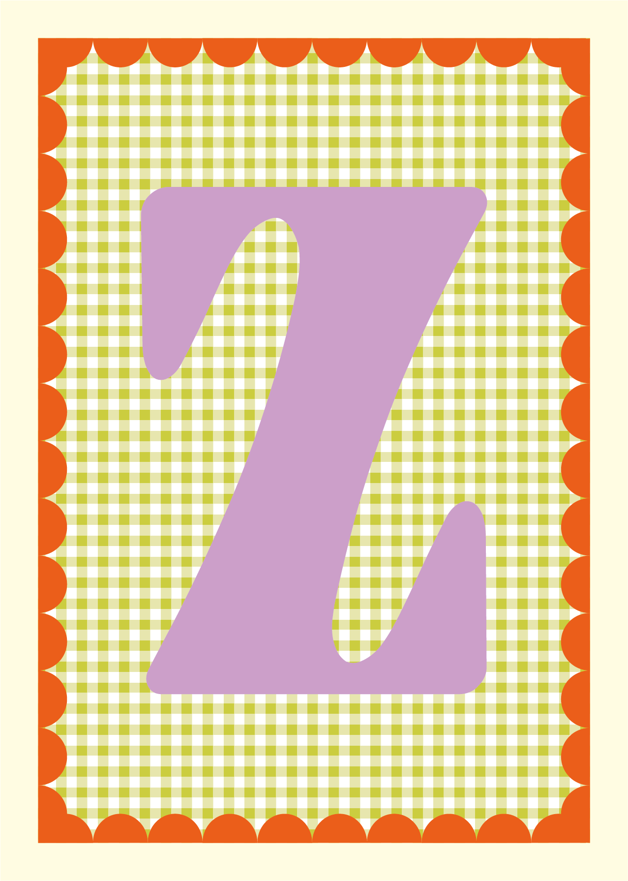Letterposter Gingham groen