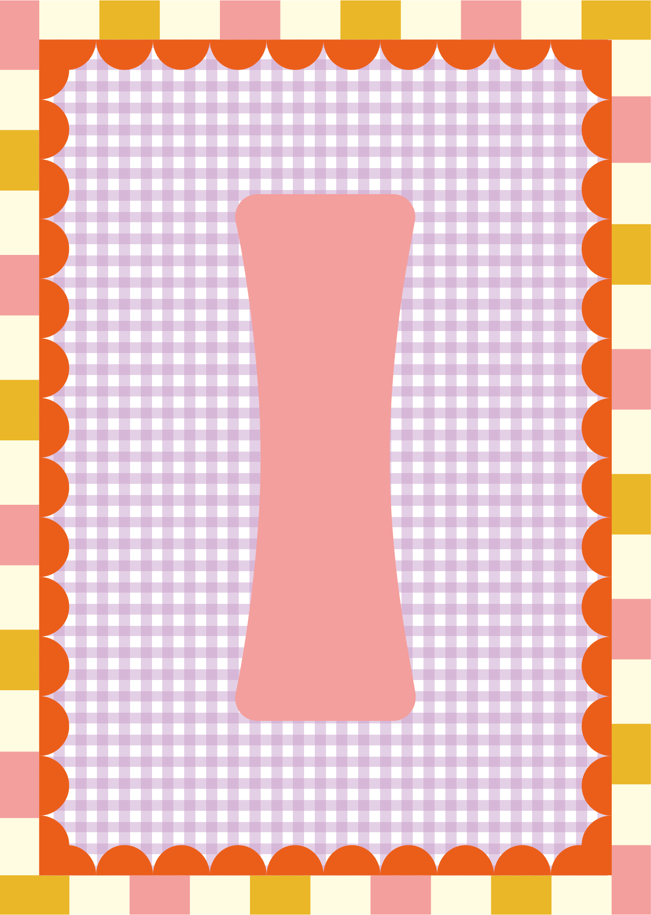 Letterposter Gingham lila
