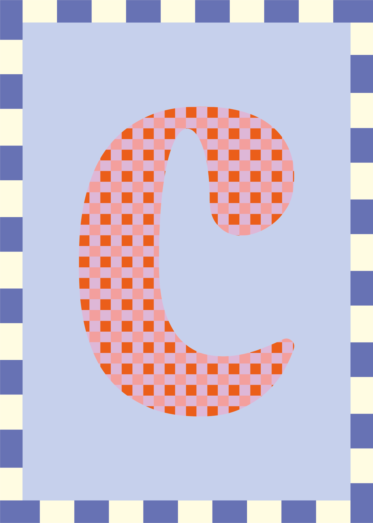 Letterposter Lichtblauw