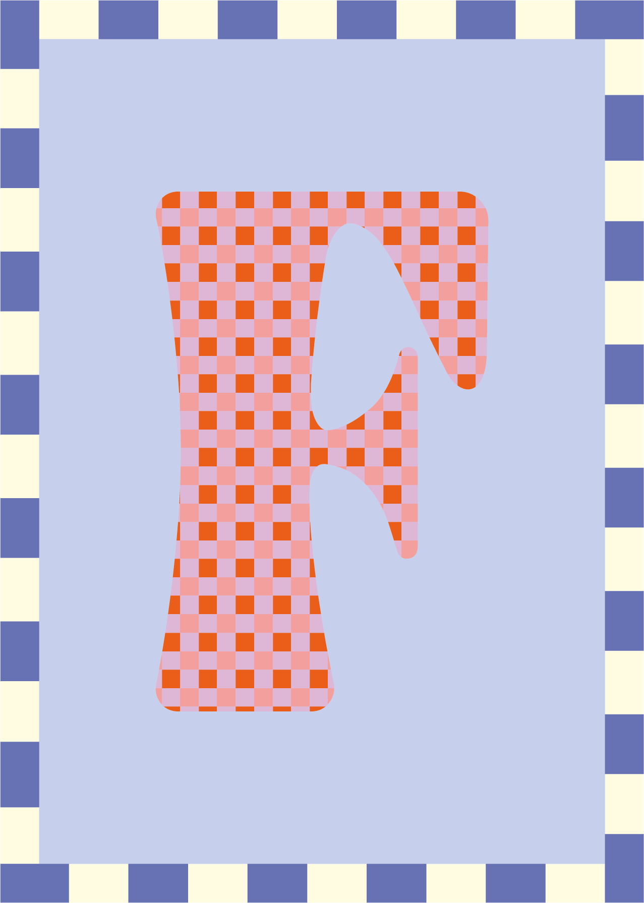 Letterposter Lichtblauw