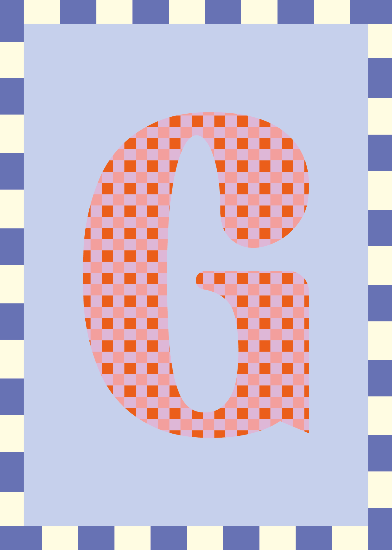 Letterposter Lichtblauw