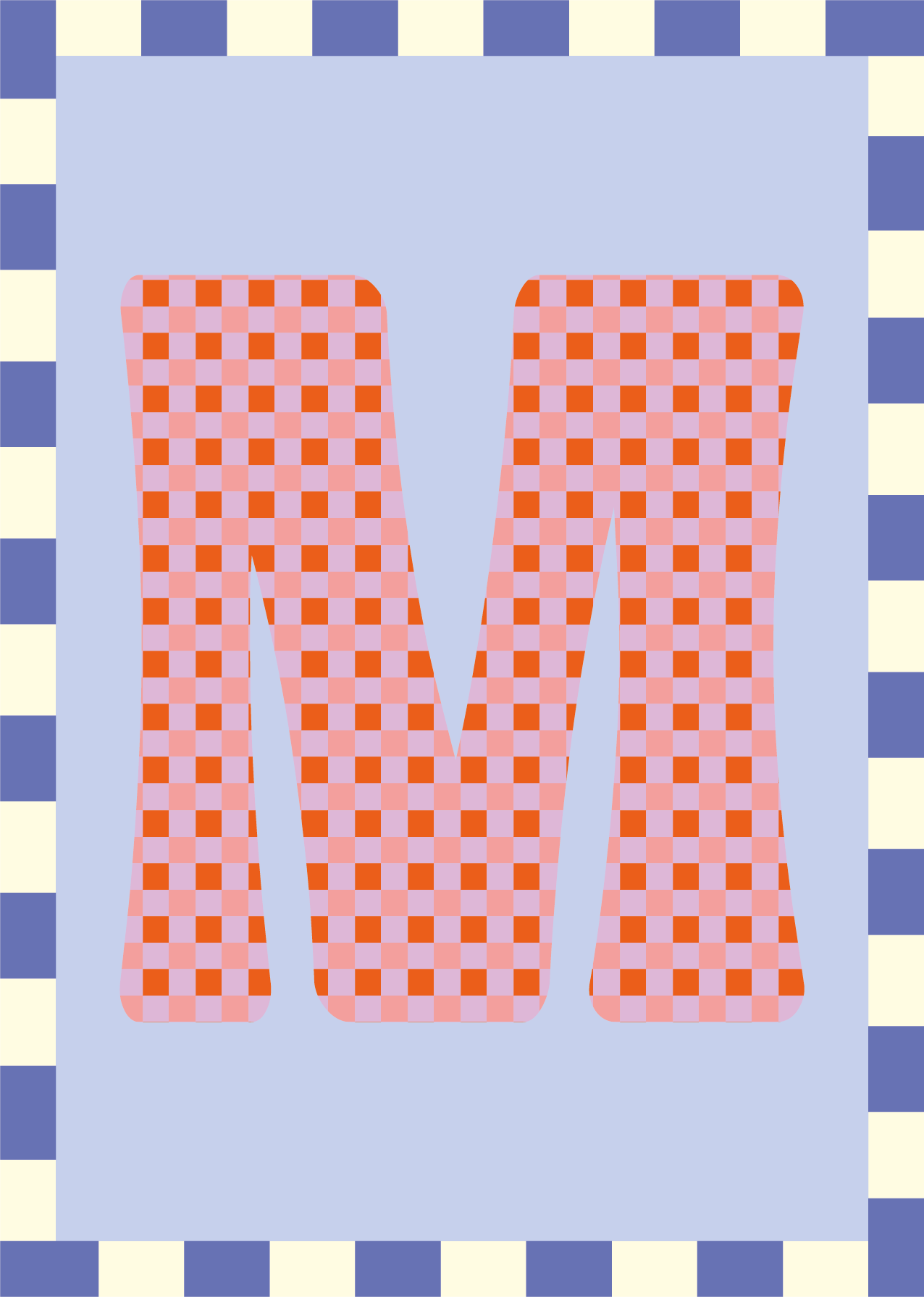 Letterposter Lichtblauw