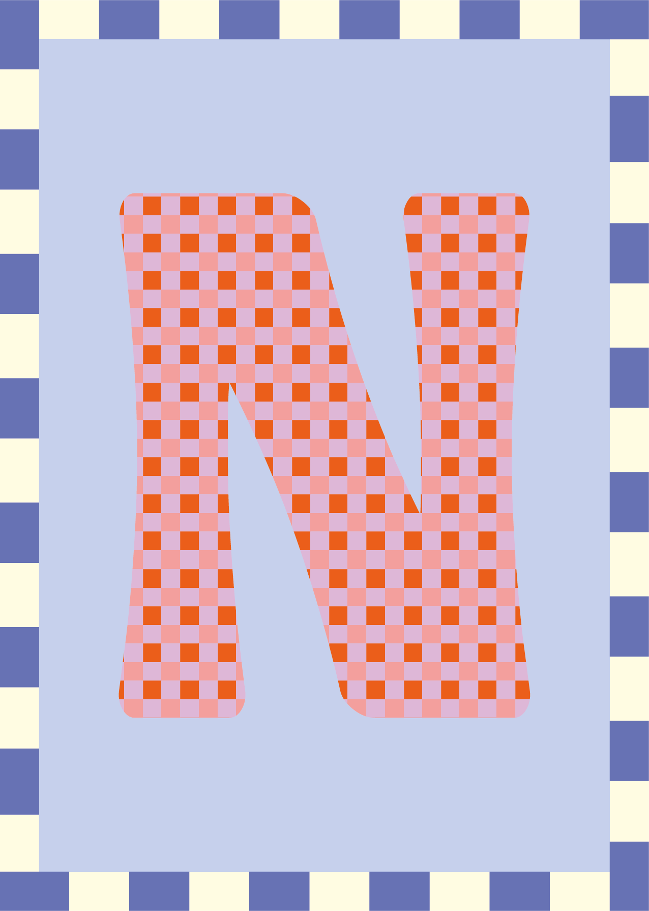 Letterposter Lichtblauw