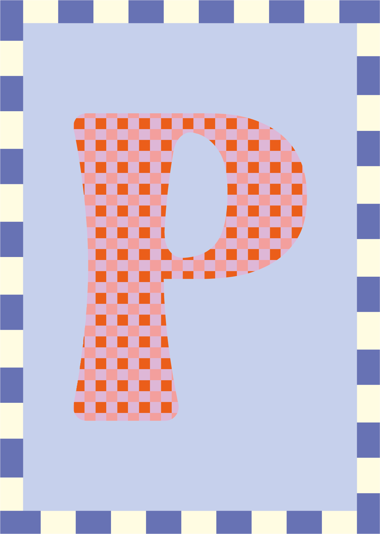 Letterposter Lichtblauw