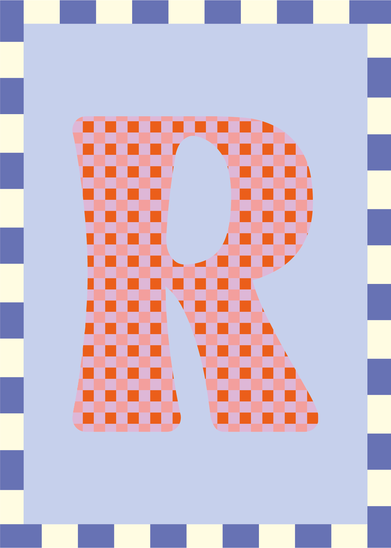 Letterposter Lichtblauw