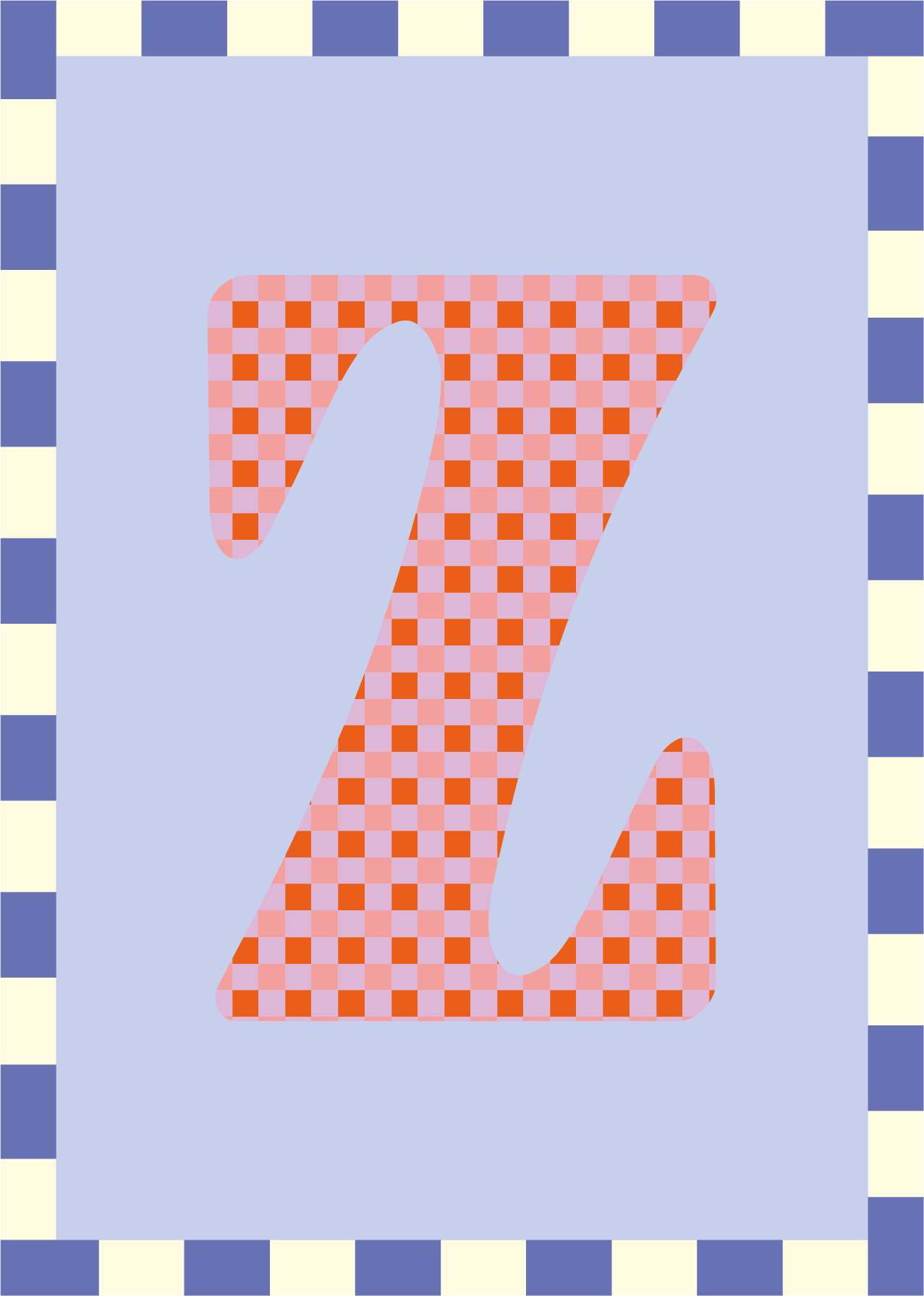 Letterposter Lichtblauw