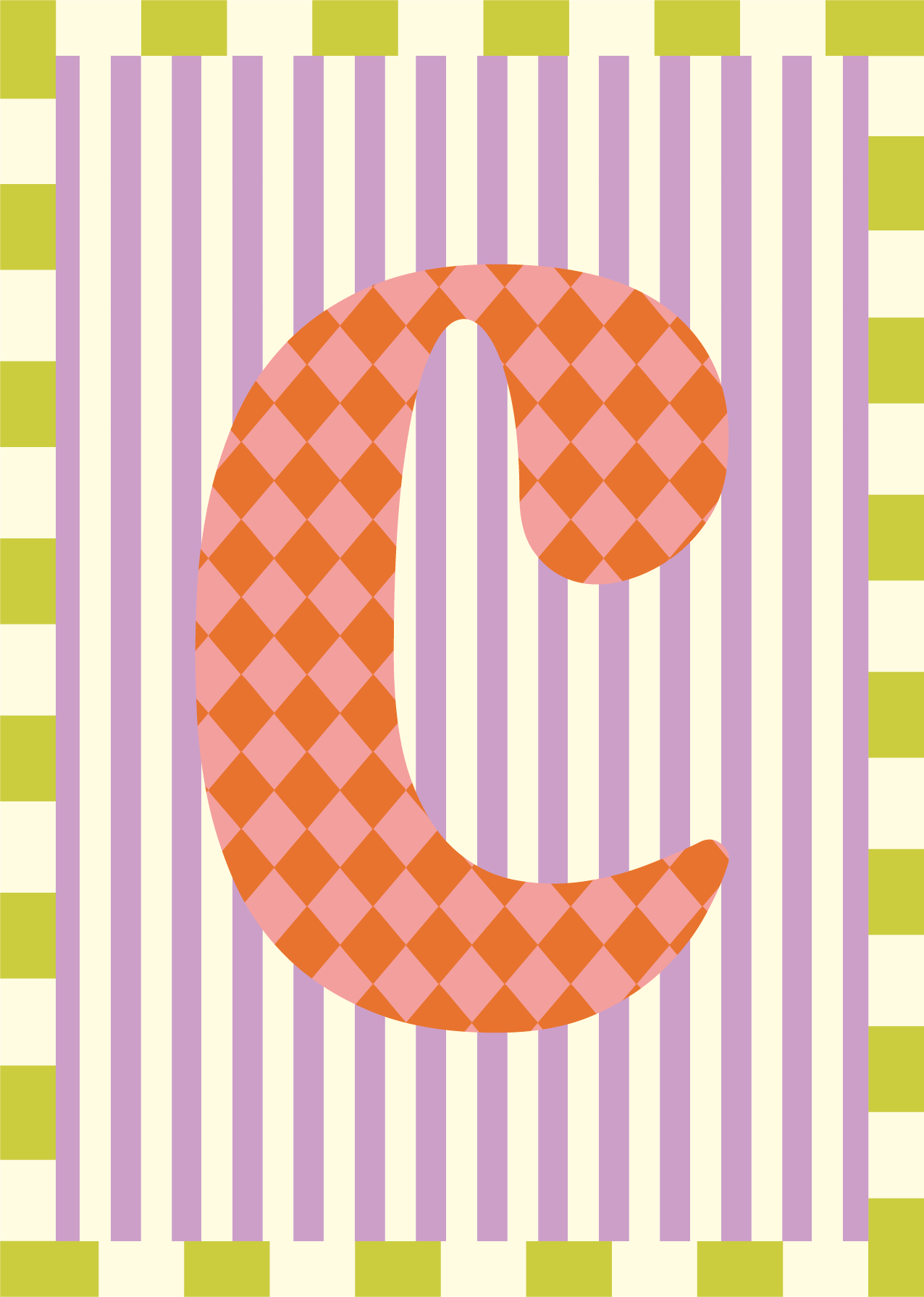 Letterposter Lila streep