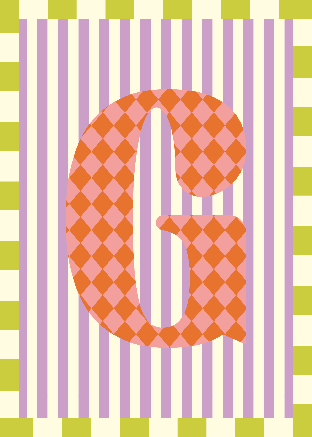 Letterposter Lila streep