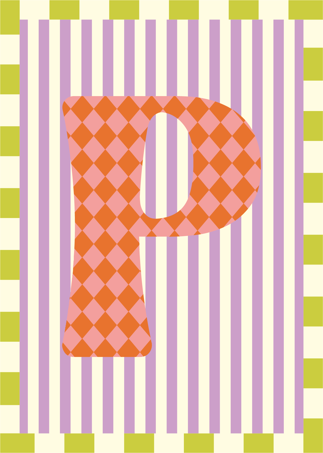Letterposter Lila streep