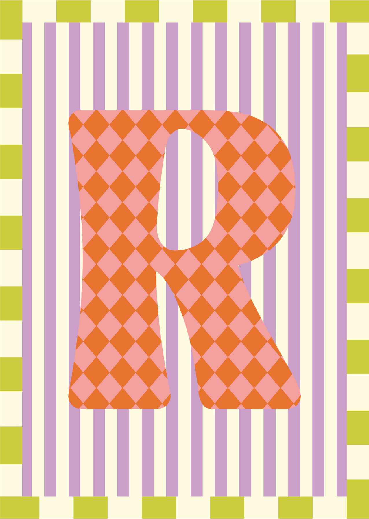 Letterposter Lila streep