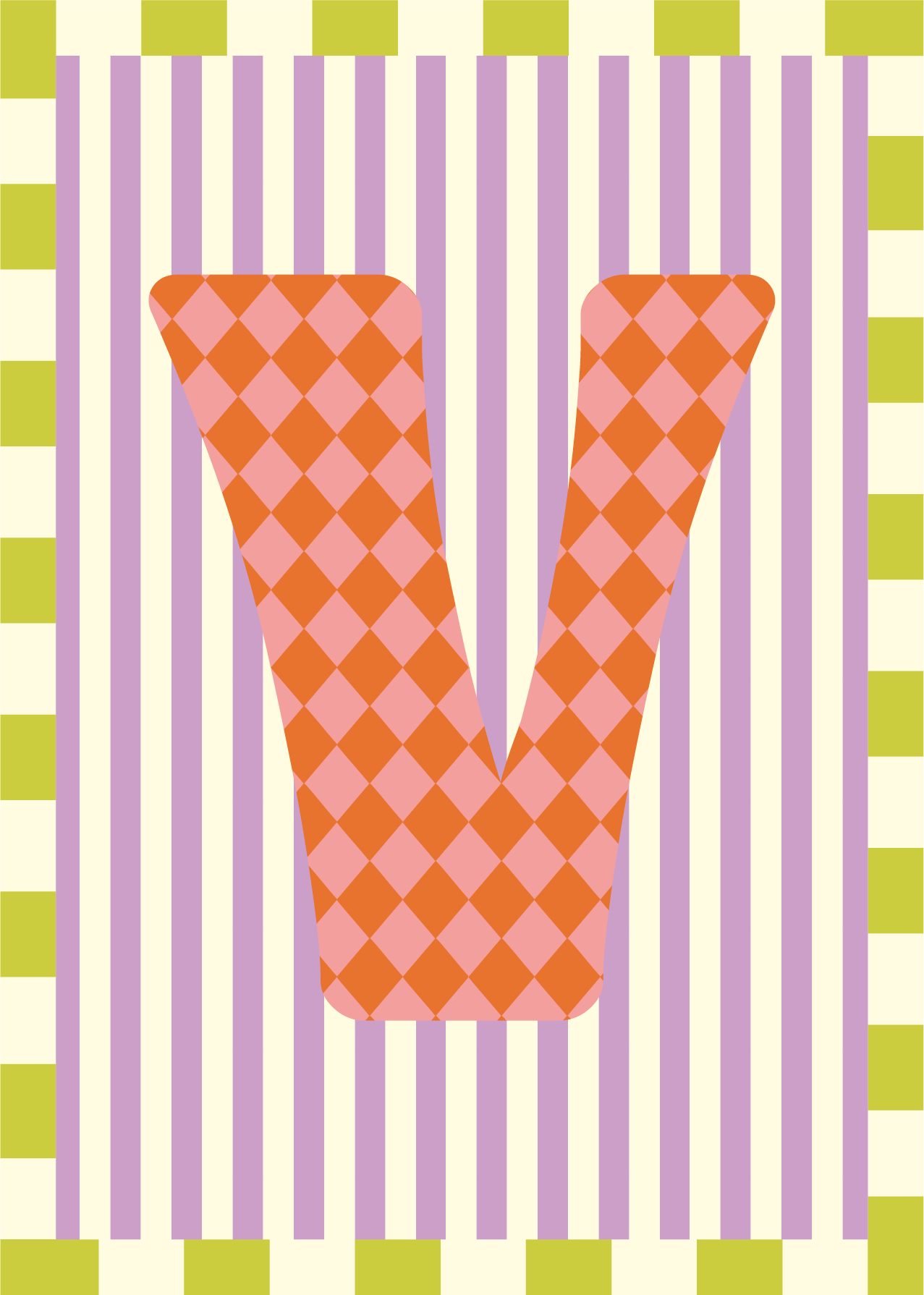 Letterposter Lila streep