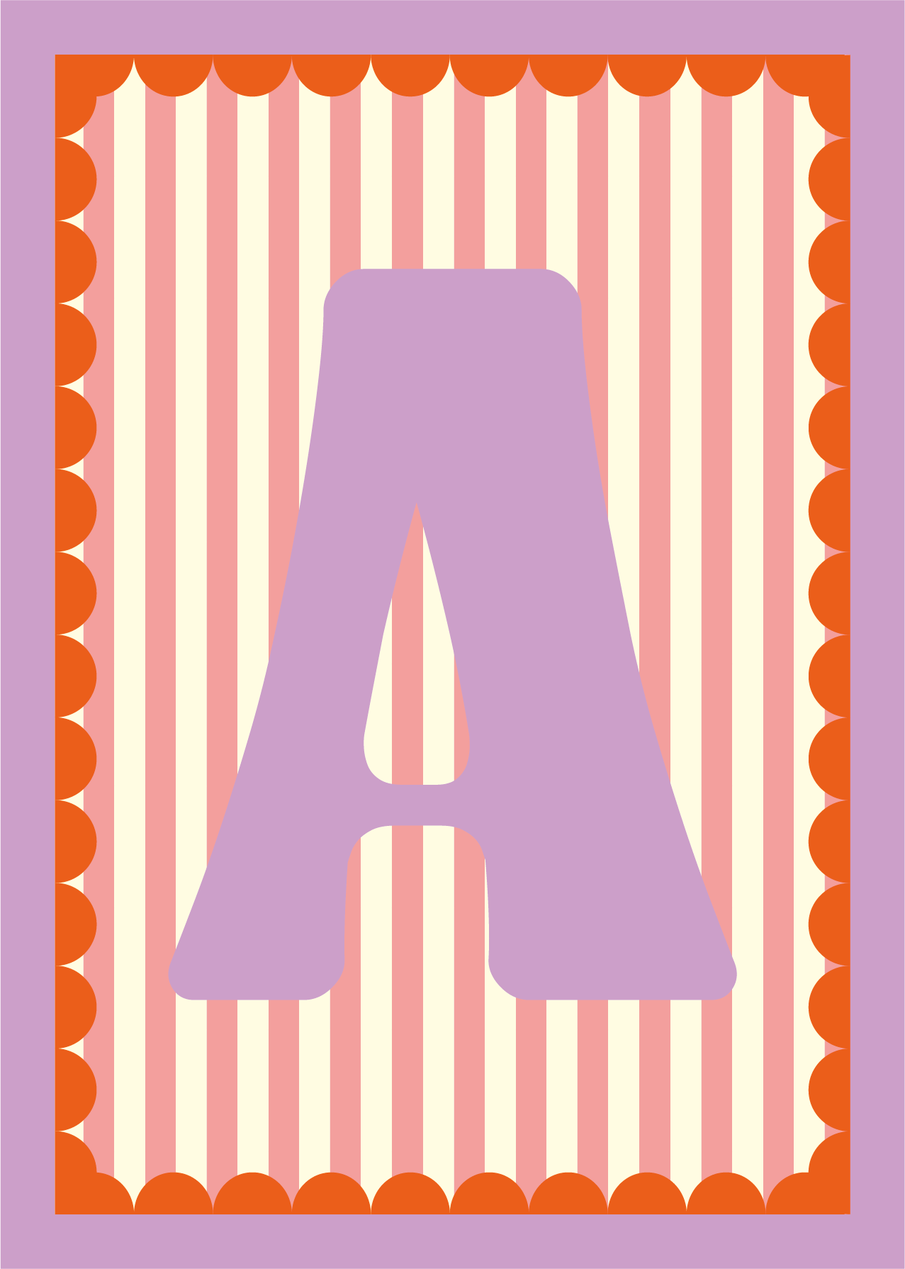 Letterposter Roze streep