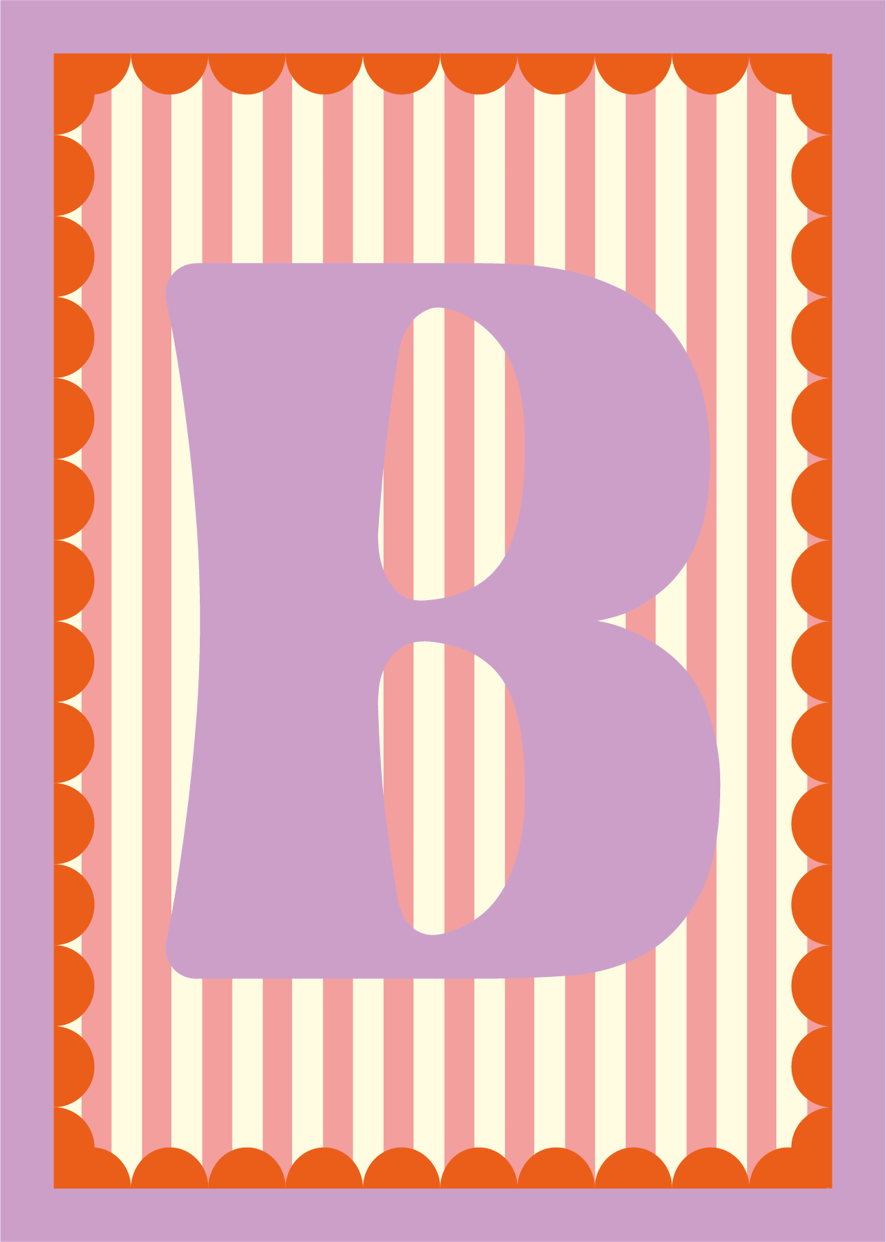 Letterposter Roze streep