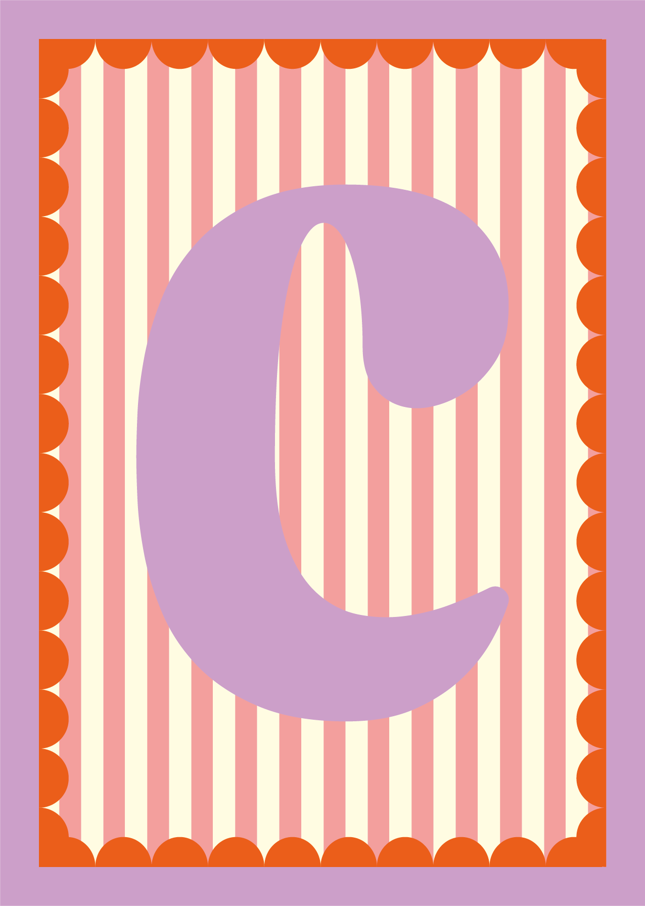 Letterposter Roze streep