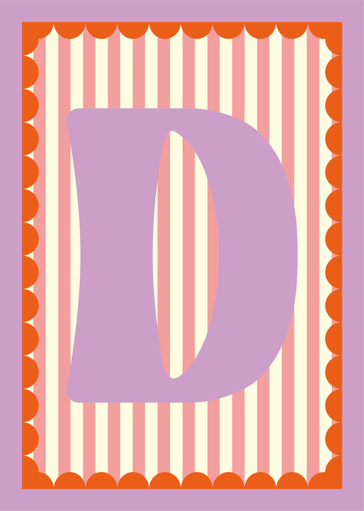 Letterposter Roze streep
